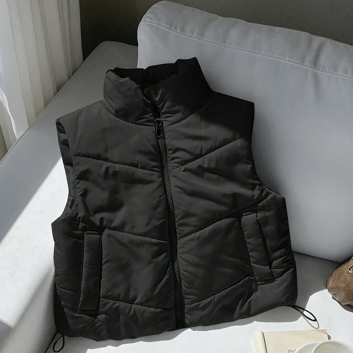 TEMU Women's Casual Vest, Winter Coat, Zippered Autumn/winter Vest Jacket