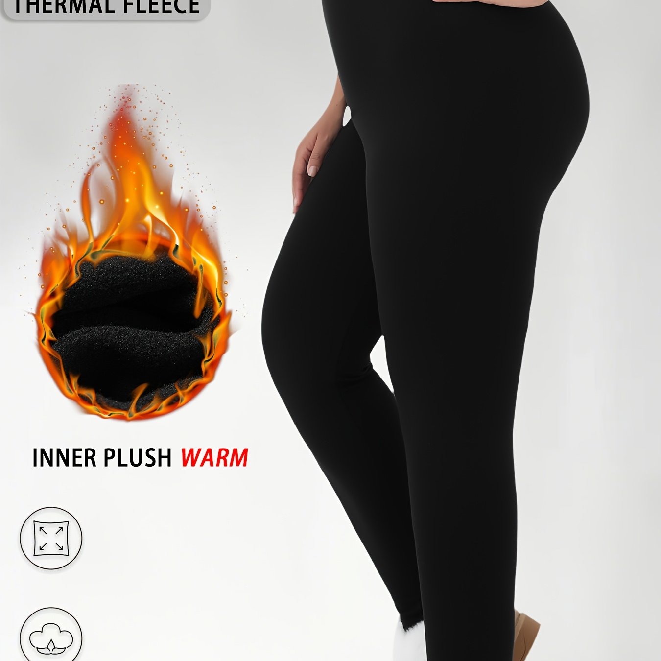TEMU Plus Size Super Soft Fleece Lined Leggings Women, Workout Yoga Running Thermal Warm Pants For