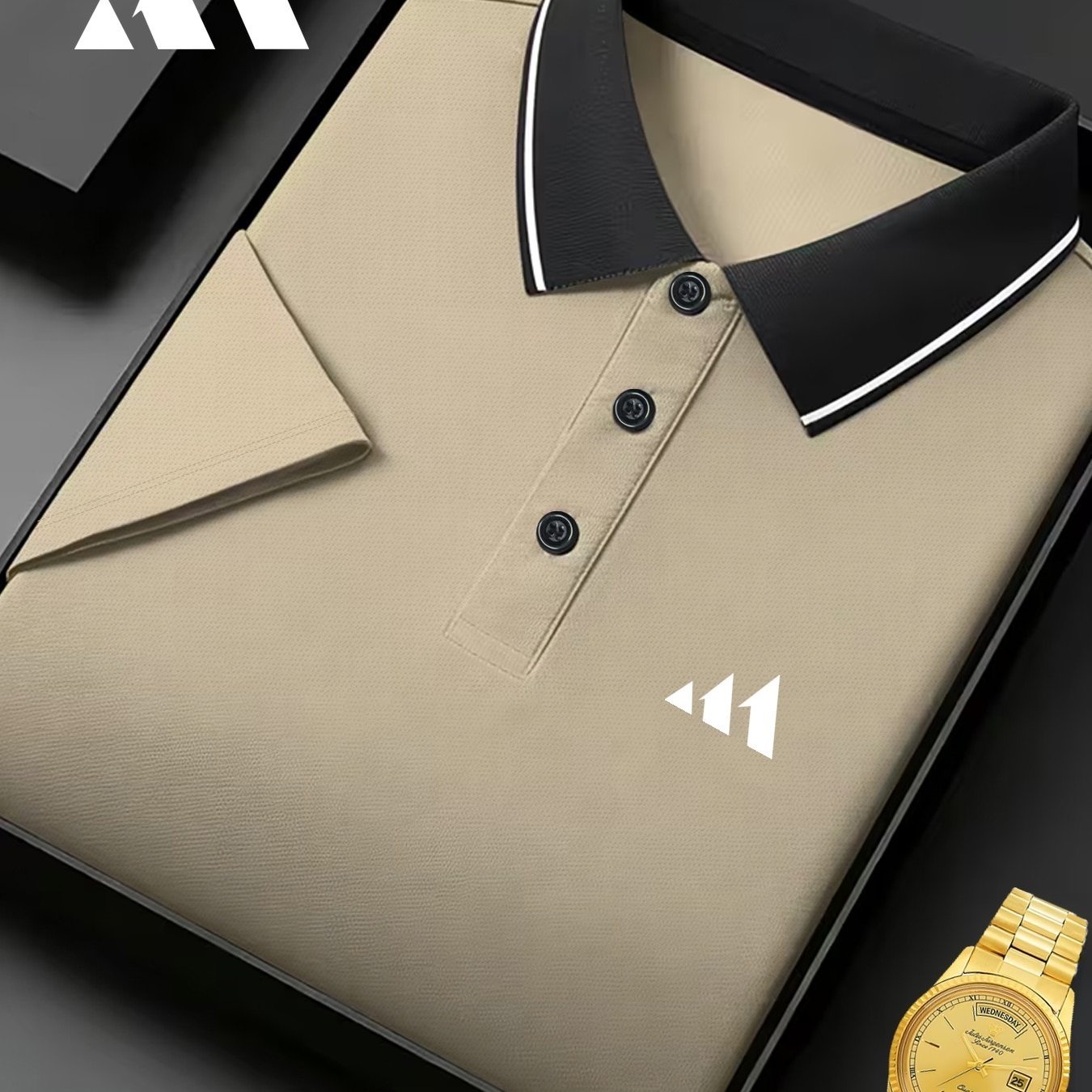 TEMU C009-s8 High-end Men's Business Shirt With Geometric Print, Made From Quick-dry Mesh Fabric, Suitable For Casual Sports, Golf Shirts, An Ideal