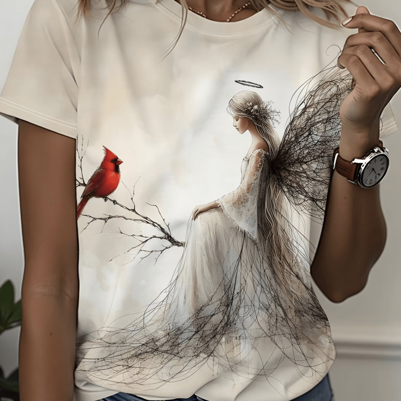 Women's Spring Summer Short Sleeve T-shirt - Casual Round Neck Suitable For Easter, & Festival Outfits, Sister Matching Tees, Machine Washable Comfortable Casual Attire For Travel And Gifts, 2d Flat