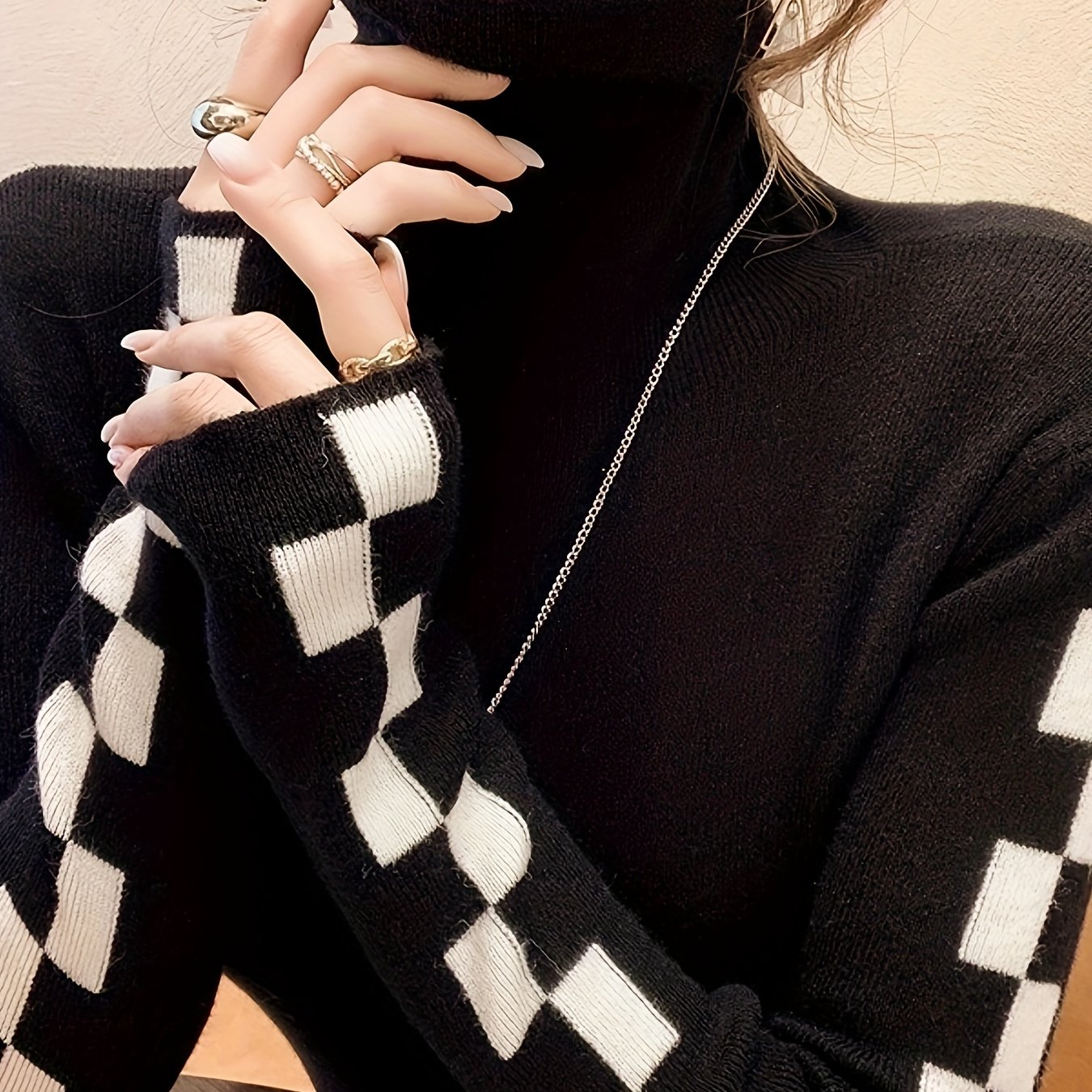 E-shop Neuer Hochgeschlossener Slim-Fit Basisschicht-Pullover für Damen