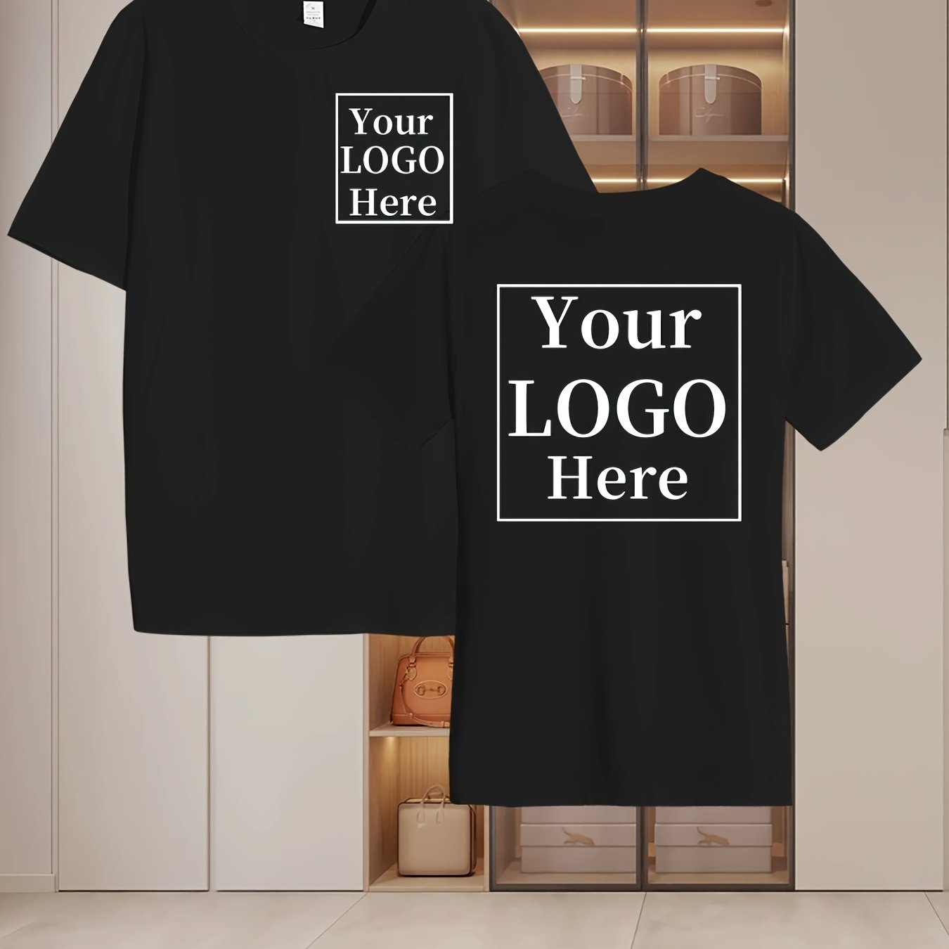 TEMU 1 Customizable Pattern T-shirt, Pet, Family, Photo, Crew Neck, Short Sleeves, Front And Back Printing, Regular Fit, Weekend - Summer Collection,