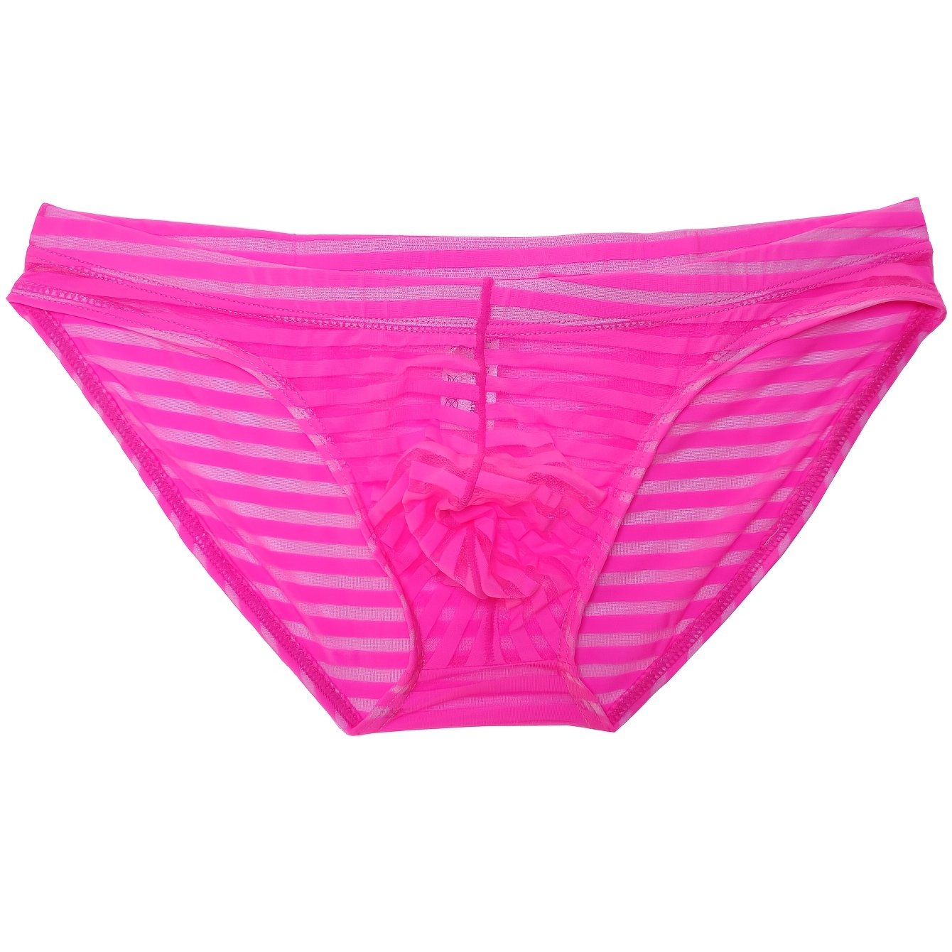 TEMU 1-pc Men' Briefs, Ultra-thin, Transparent, Striped, Individual, Fashionable, Low-waist, Breathable Men's Underwear, Trendy, Sporty, Comfortable,
