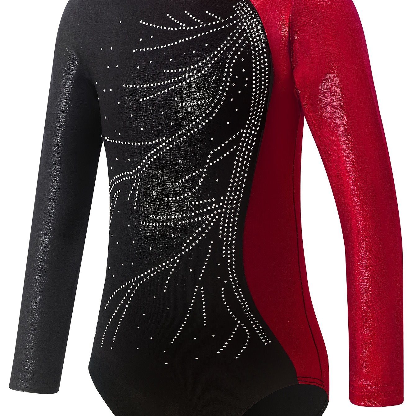 Girls' Dance Leotard Gymnastics Long Sleeve High Collar Bodysuit Ballet Practice Outfit