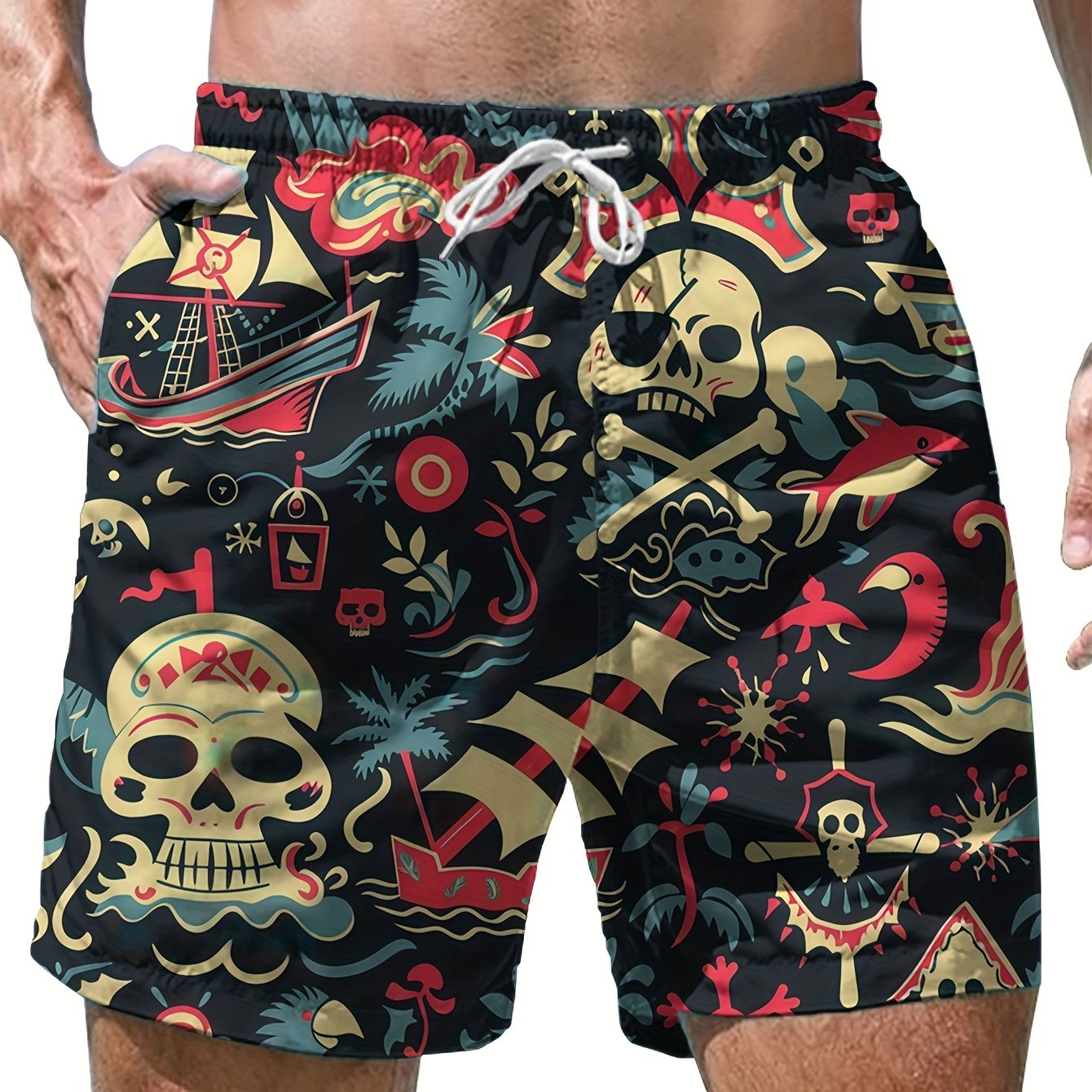 TEMU Nuovo! Shorts da spiaggia cool, creativit� personalizzata e , pantaloni casual da spiaggia stampati in 3D per le estive, e confortevoli per le