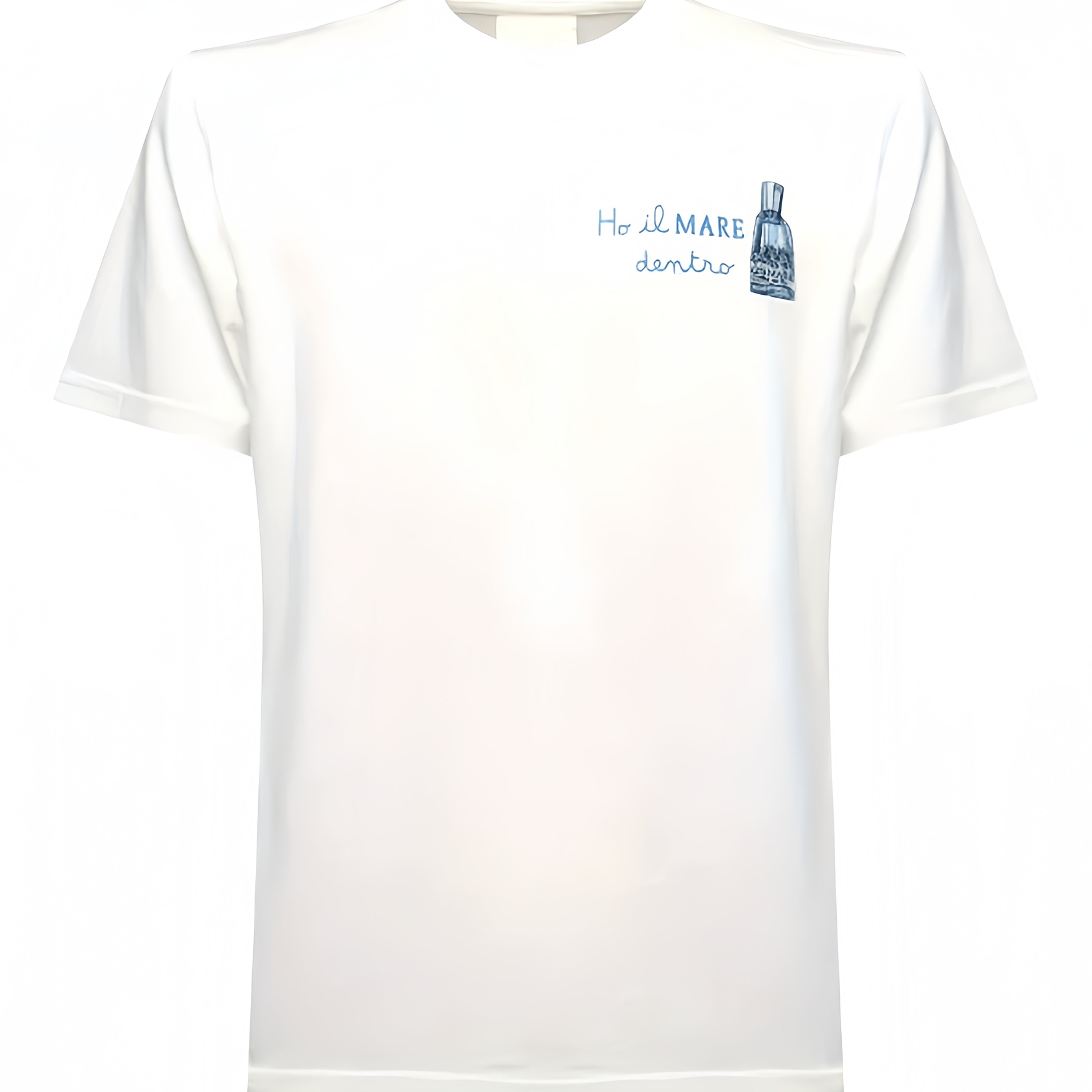 TEMU Mc2 St. Men's And Unisex French Style Brand T-shirt - Iconic St. And Mr. Print, White Casual Crew Neck Short Sleeve T-shirt, A Versatile Casual