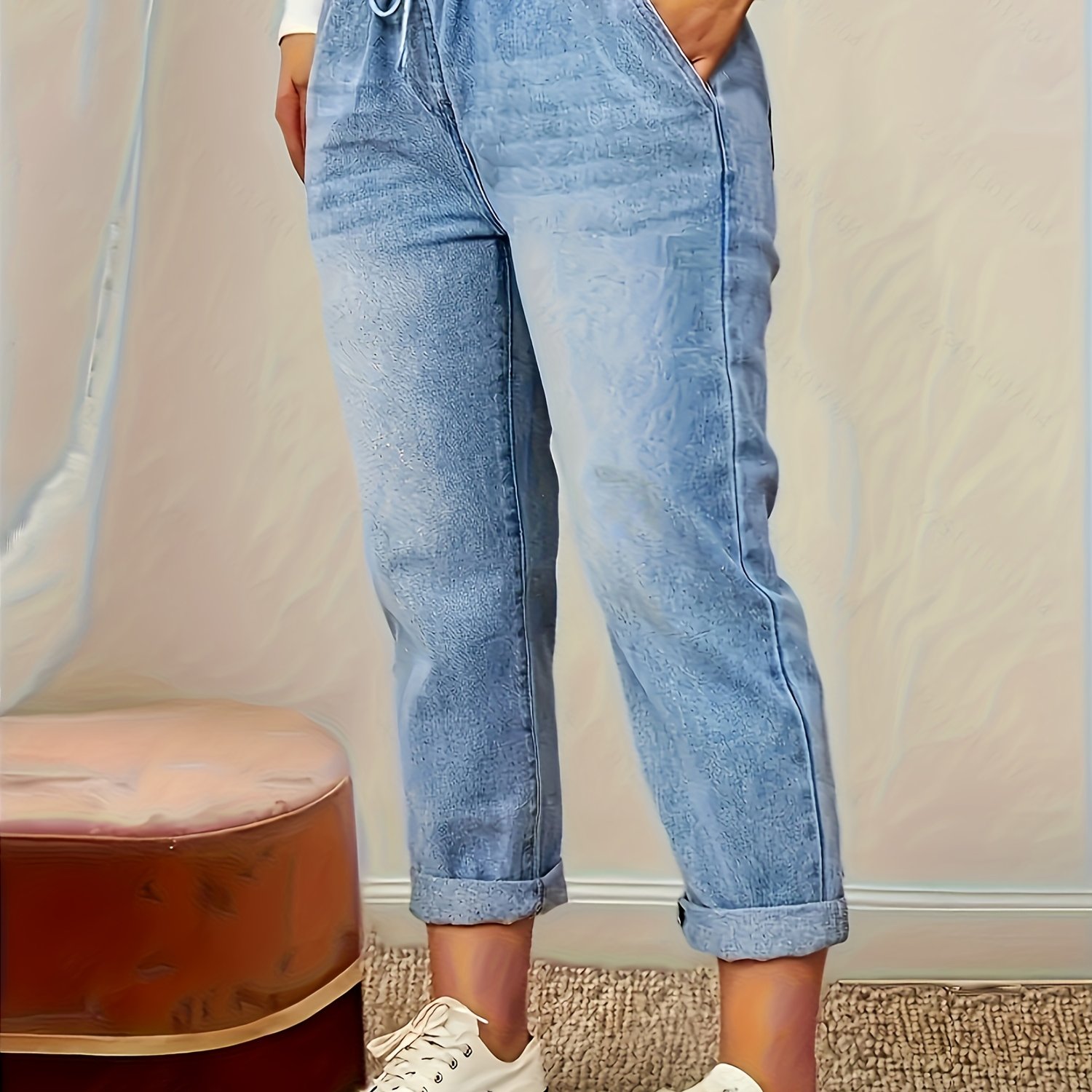 Loose Waist Stretch Jeans