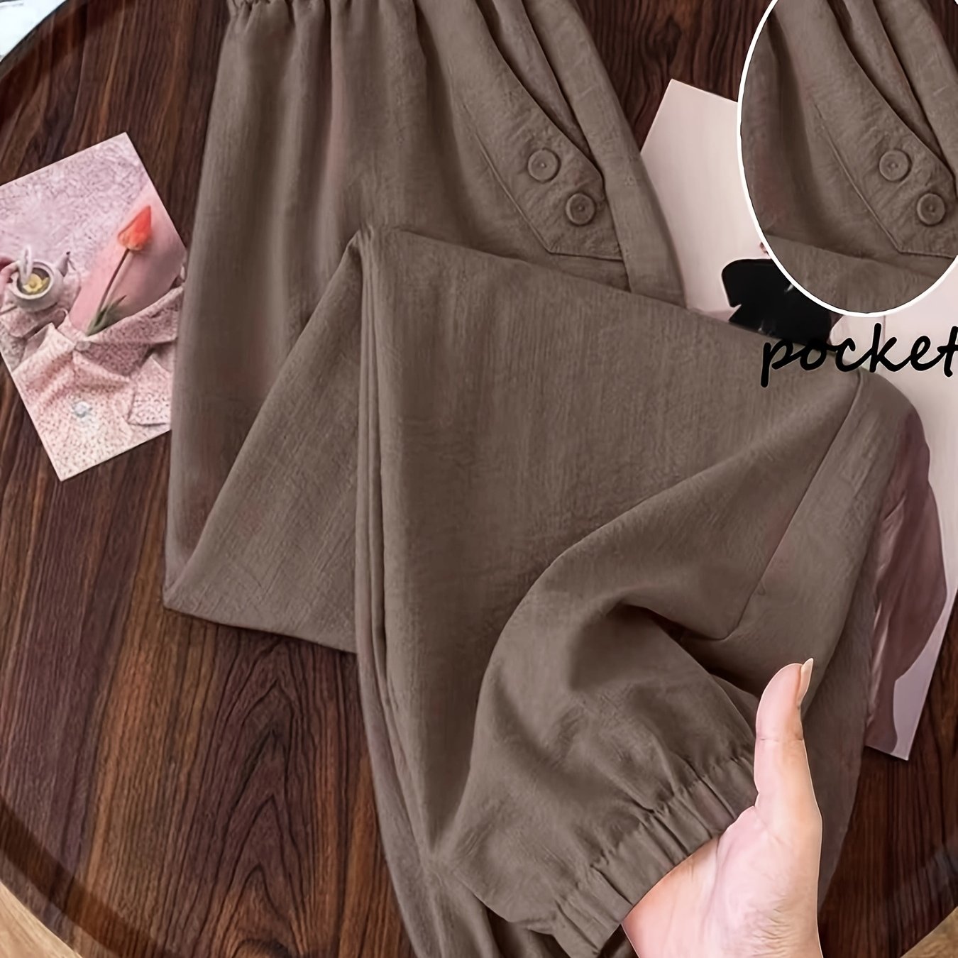 TEMU Plus Size, Plus-size Women's Elastic Waistband, , Pants