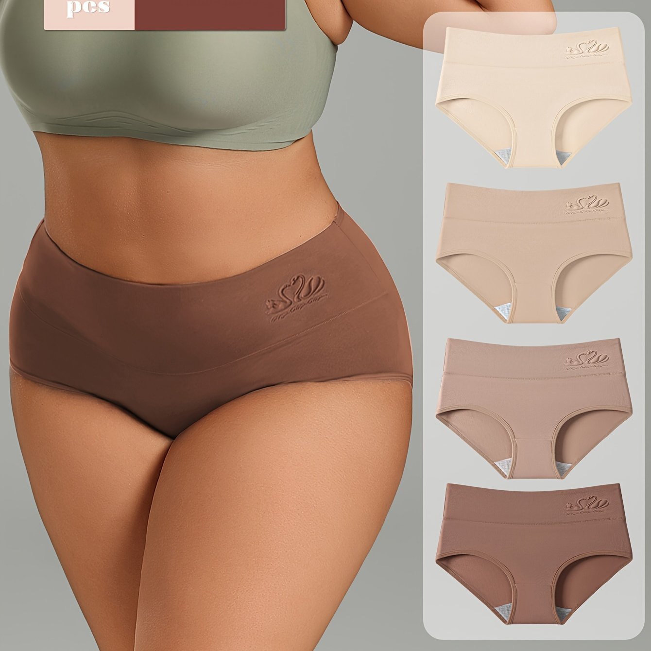 4- Size Women's Underwear, Color, High-waisted, Comfortable,, 3d Printed, Simple Briefs