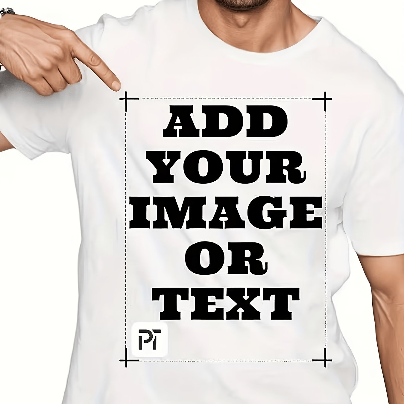 TEMU Men's Custom Solid Color Short-sleeve T-shirt - Round Neck Casual Summer Shirt, Machine Washable Suitable For Business Casual & Casual Attire,