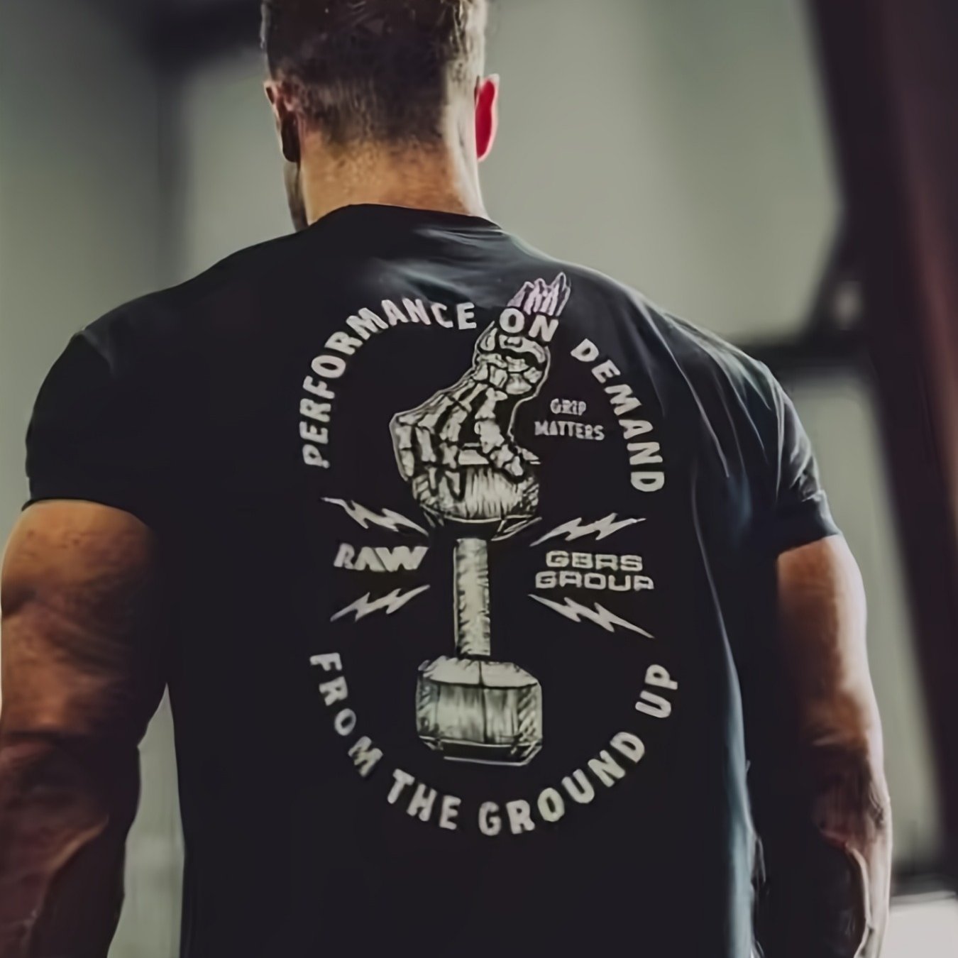 Fitness Men's Heavyweight T-shirt Designed For Strength Training, Featuring A Graphic On The Back. This Loose-fitting Workout Shirt Is Ideal For Weightlifting, Bodybuilding