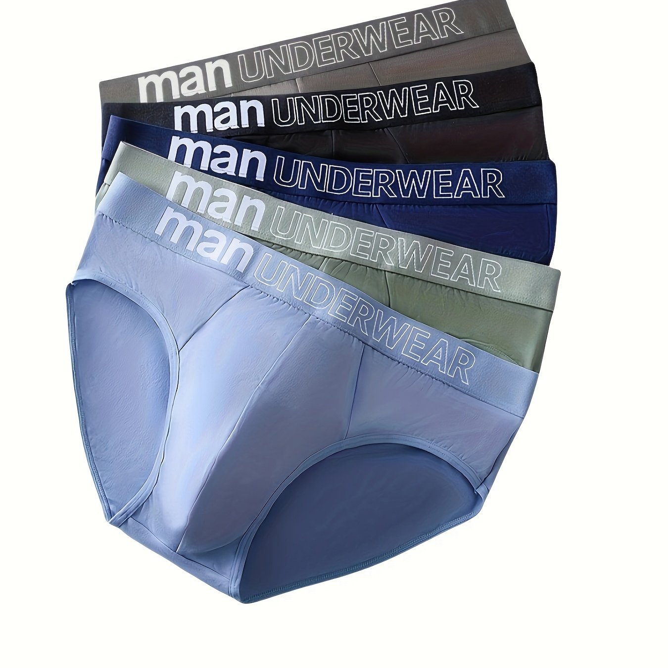 5pcs Men's Fashion Loose Summer Printed Cool Triangle Briefs, Bikini, Plus Size Sexy Comfortable Underwear