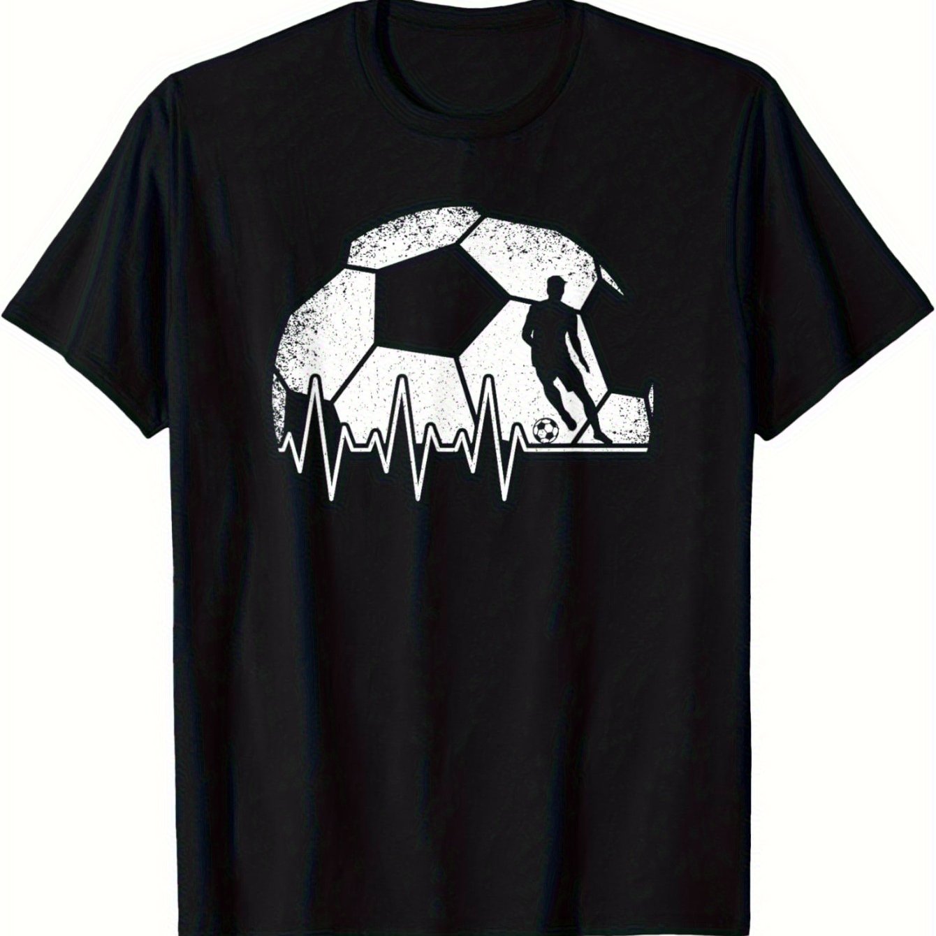 Image of Football Print T-shirt- Comfortable Casual Wear With Designs- High-quality Short Sleeve Tees For 180g Pure Cotton