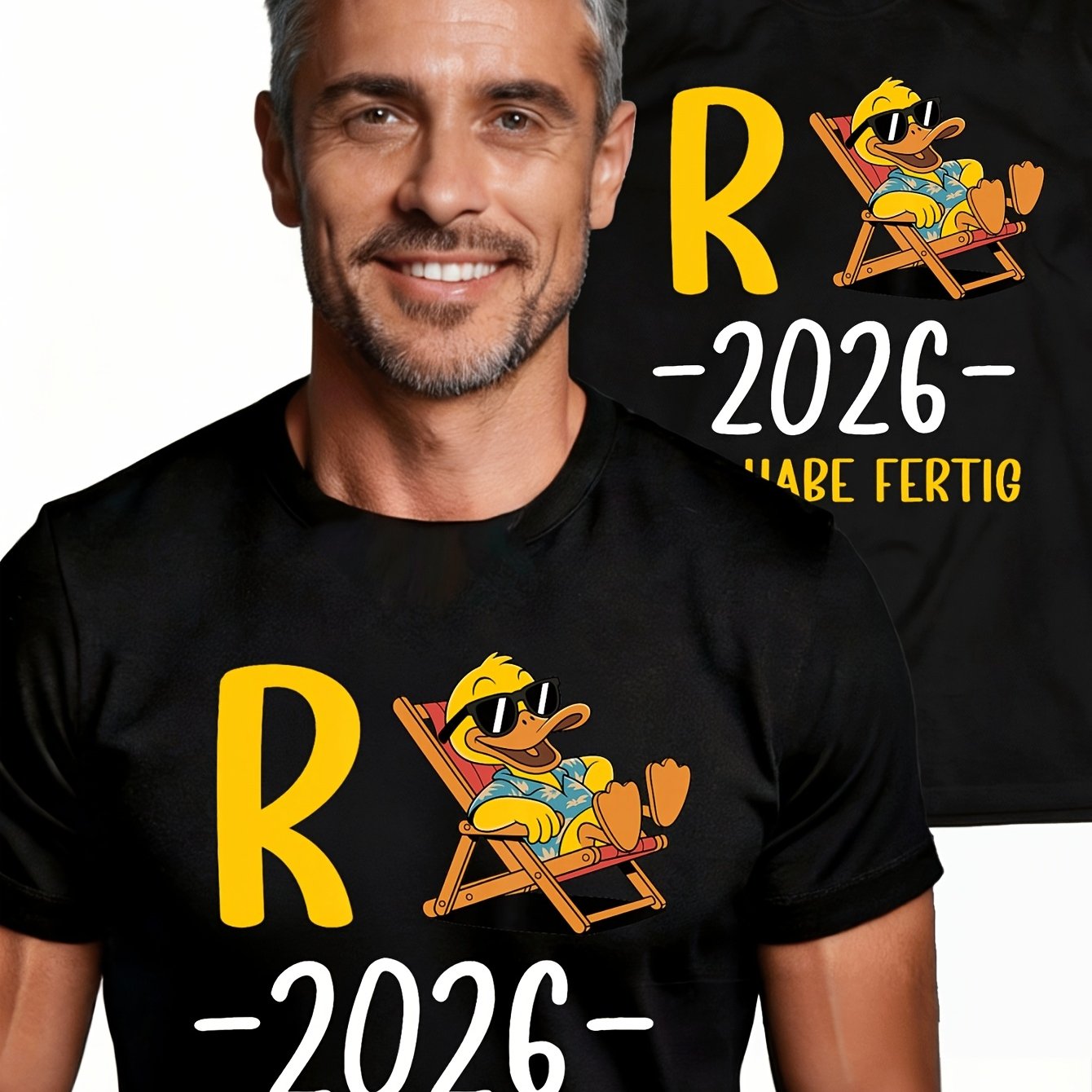 Rente 2026 T-shirt With German Text 'ich Rentner Und Rentnerin'[german Funny Pattern Shirt, Comfortable Crew Neck Short Sleeve Casual Top For Men