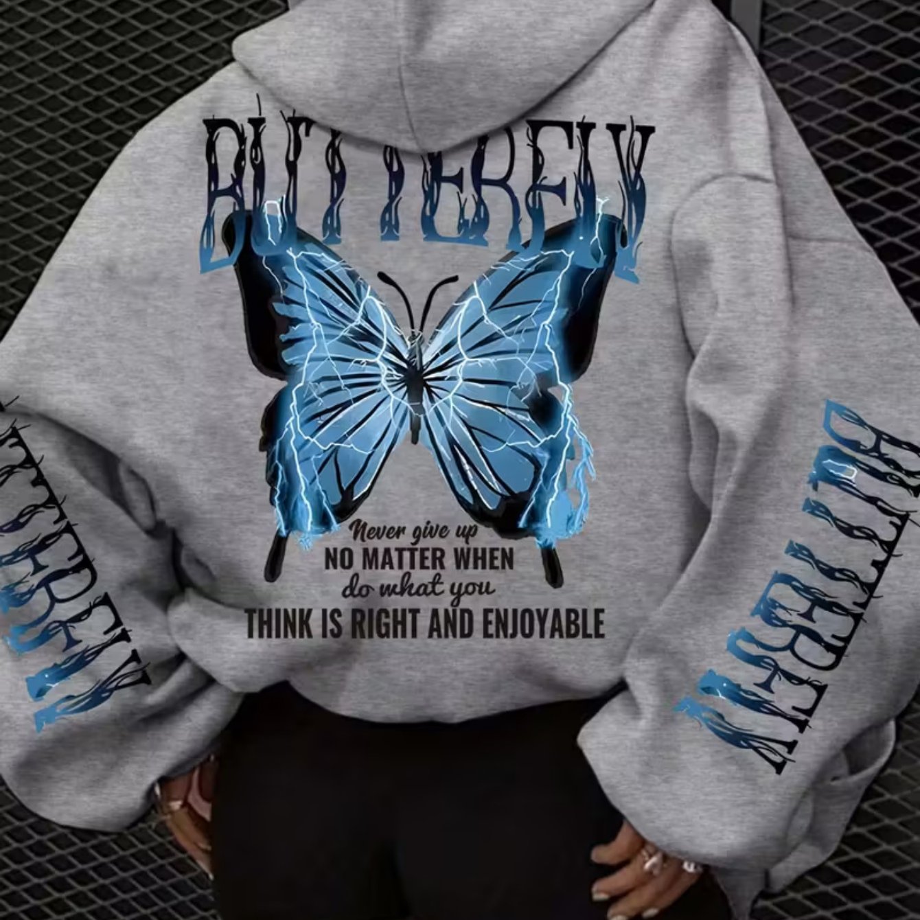 Image of Graphic Print Hoodie, Drawstring Casual Hooded Sweatshirt For Winter And Fall, Women's Clothing