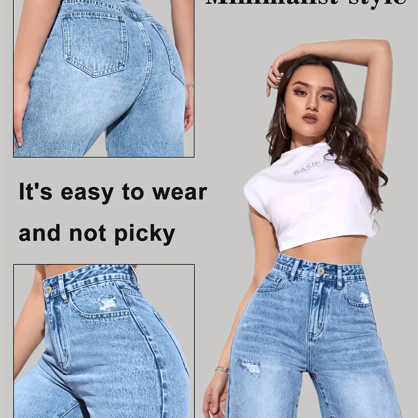 Light Stretch Wide Leg Bermuda Shorts Denim Shorts