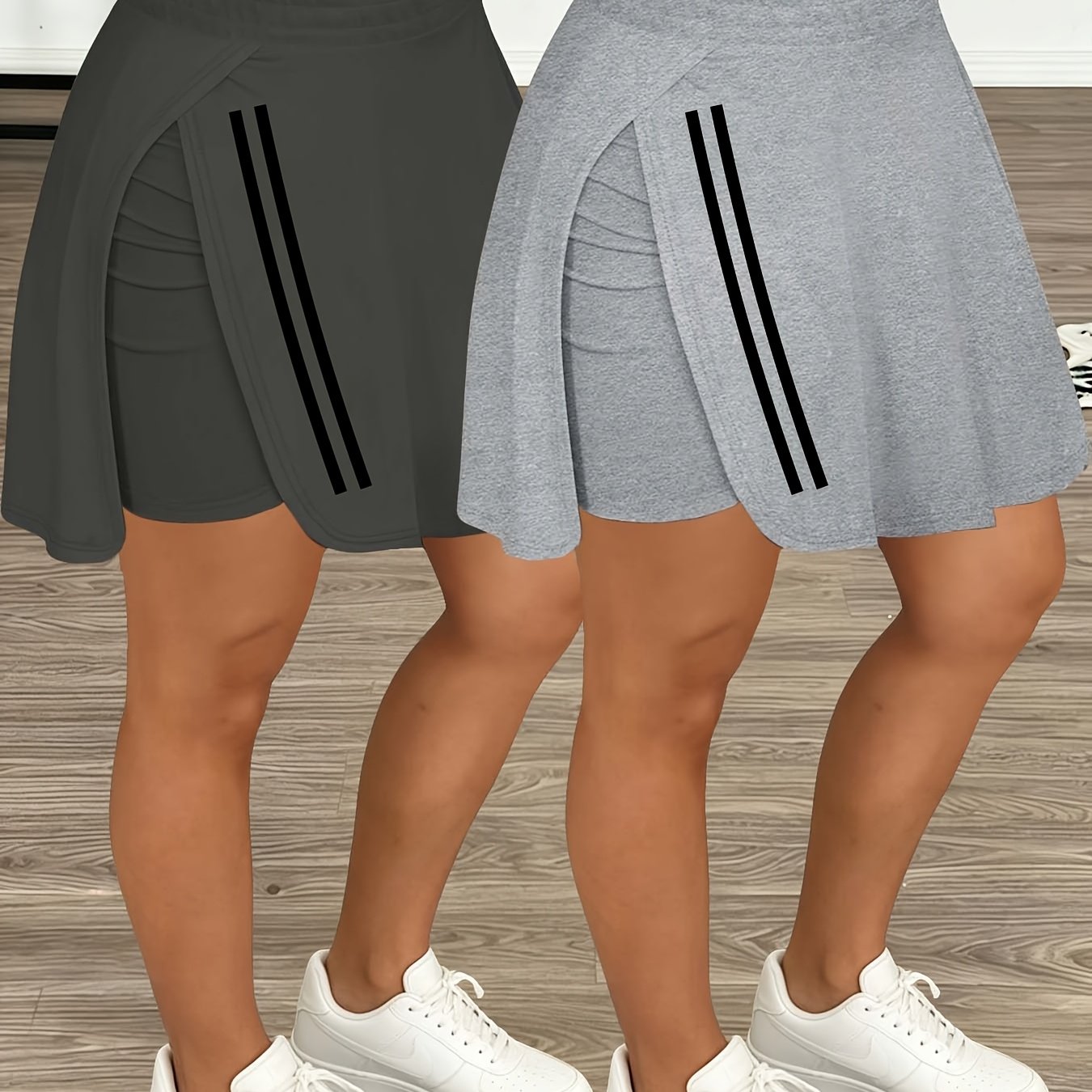 TEMU 2026 Spring/summer Hot New Arrival Women' Casual Light Classic Simple Black Striped Print Bottoms, Versatile Options, Commuting And Streetwear