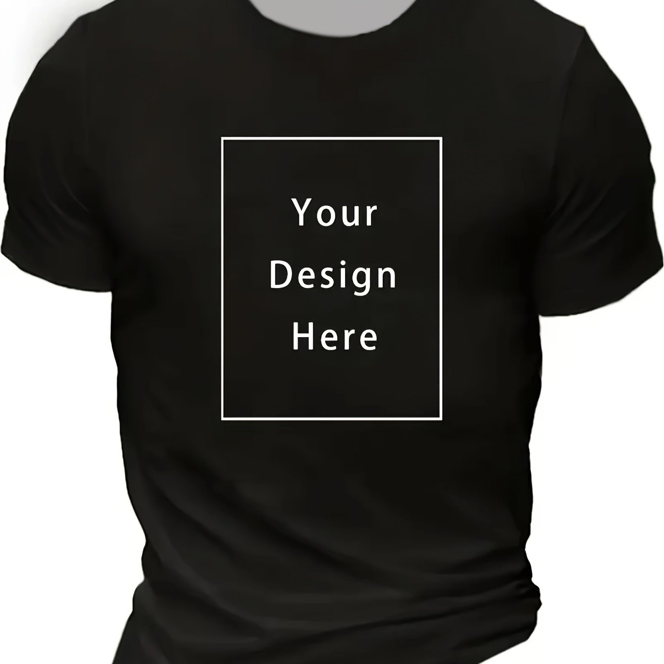 TEMU Men's Customizable - "your Design Here" Text, Comfortable Round Neck, Short Sleeve, Outdoor Sports & , Sports Event Apparel | Text Design |