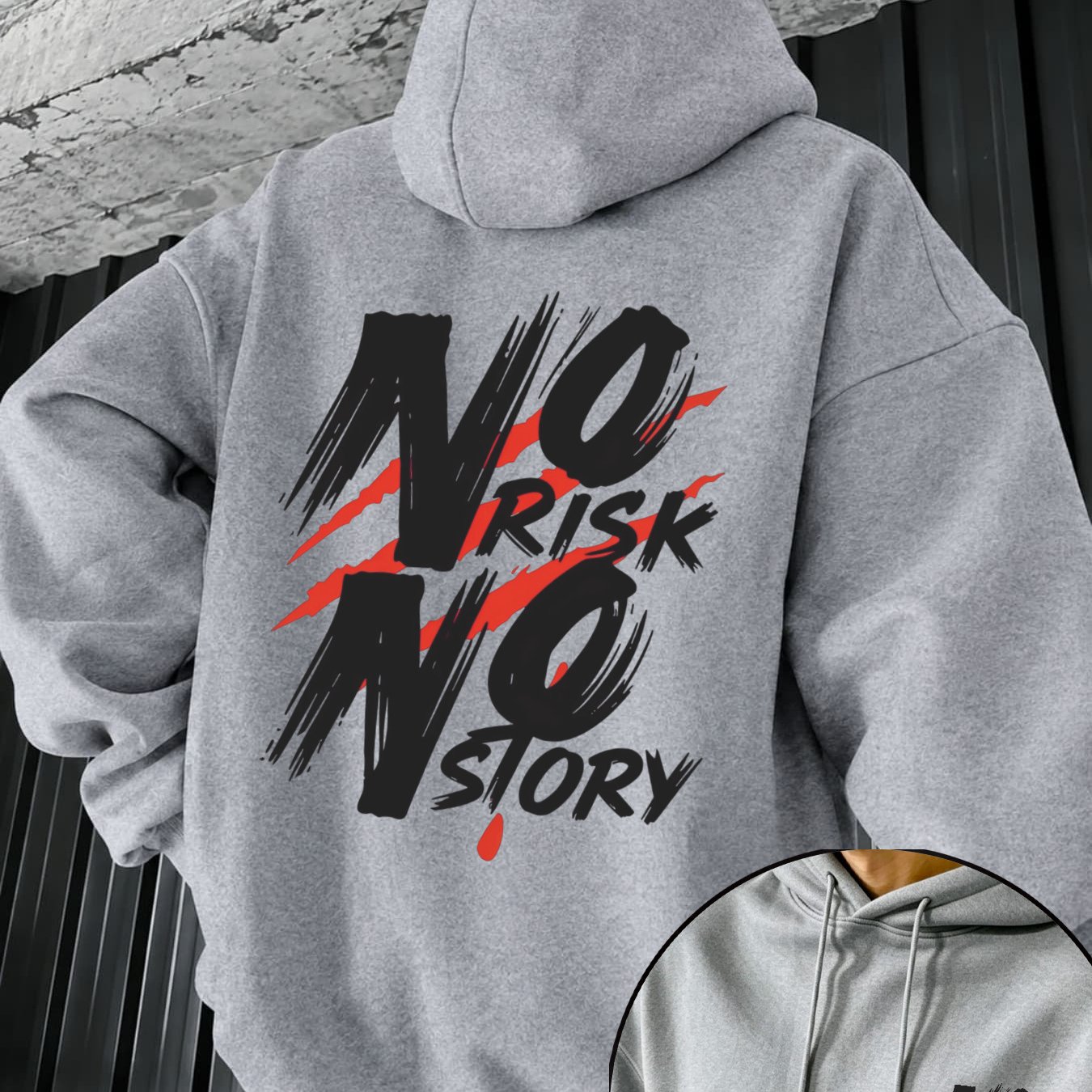 Image of Autumn Winter New Fleece Hoodie For Men No Print Loose Fit Warm Casual Pullover Street Style Oversized Drop Shoulder