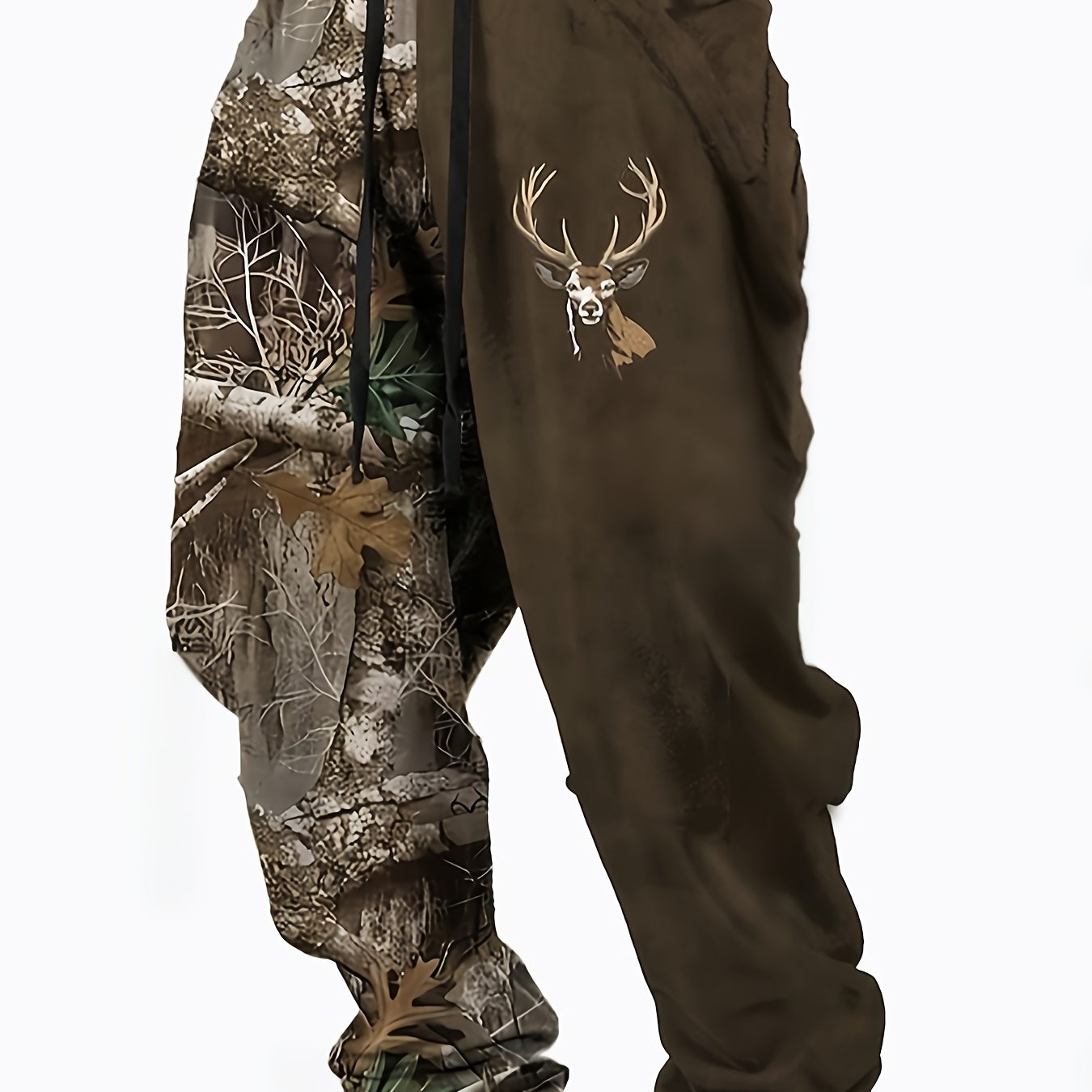 TEMU Men's Camouflage Print Sweatpants | Drawstring Elastic Waist, Vintage Casual Outdoor Street Style, With Pockets, 3d Print, Men's Gift