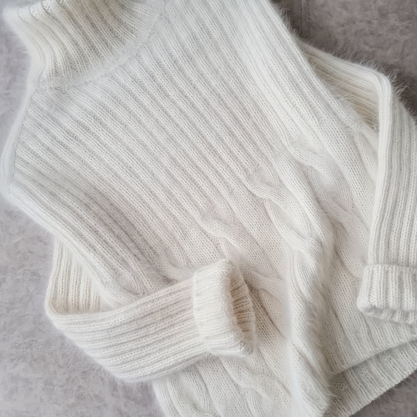 TEMU Pull Femme Manches Longues Col Couleur Unie Élégant Automne Hiver Tendance Mode Élégante Confortable Polyvalent Couche de Base Haut à [ZLLZ]