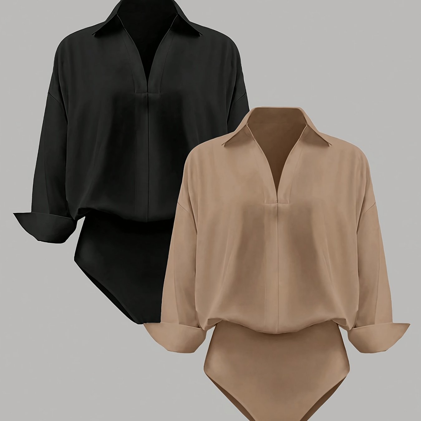 TEMU {YY1113044} Combinaison et tendance à manches longues pour femmes, ensemble pièces en couleurs