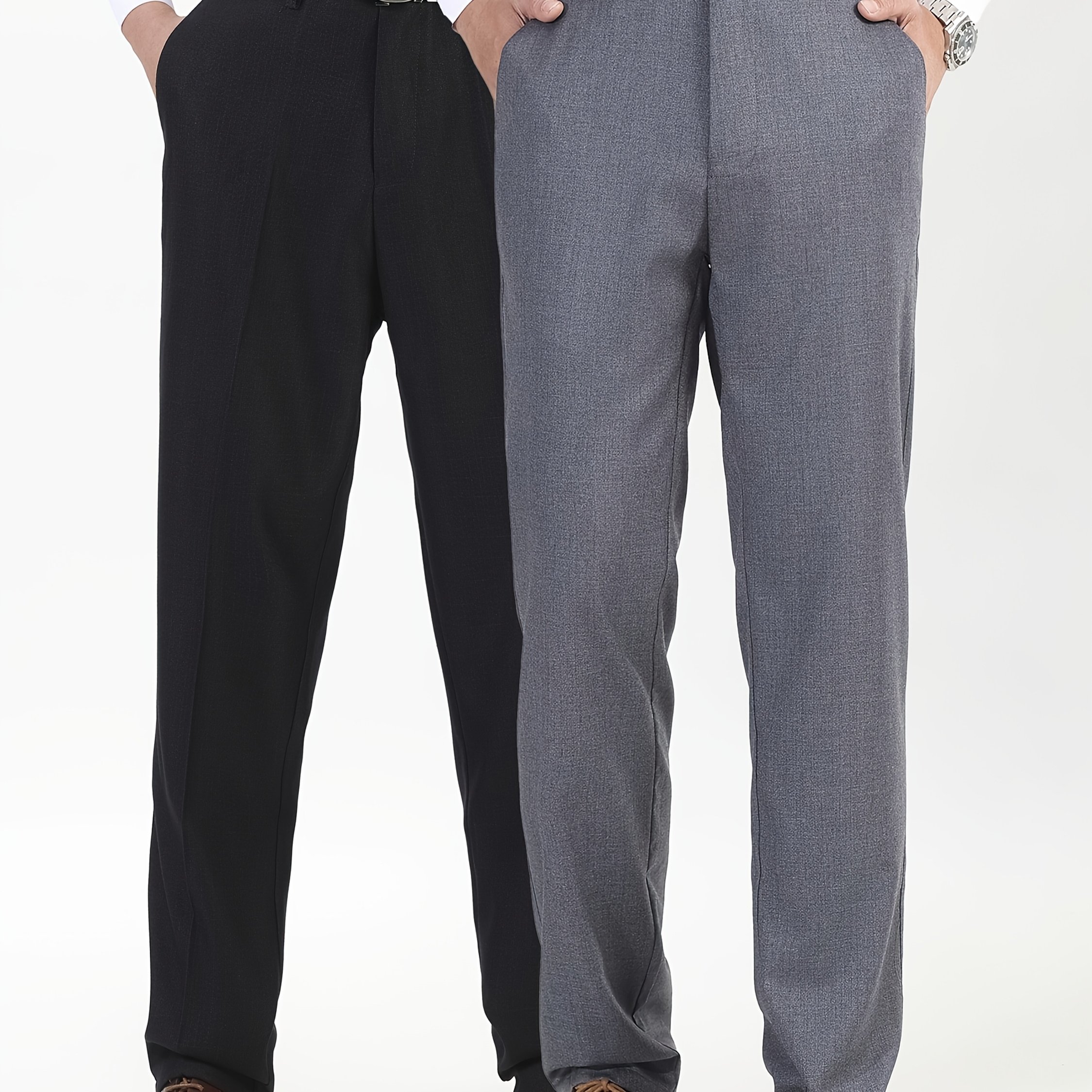 TEMU 1+1pc Big And Tall Men's Dress Pants And Casual Pants, High-quality Plus Size Men's Trousers, 0xl, 1xl, 2xl, 3xl, 4xl, 5xl, 6xl, Plus Size,