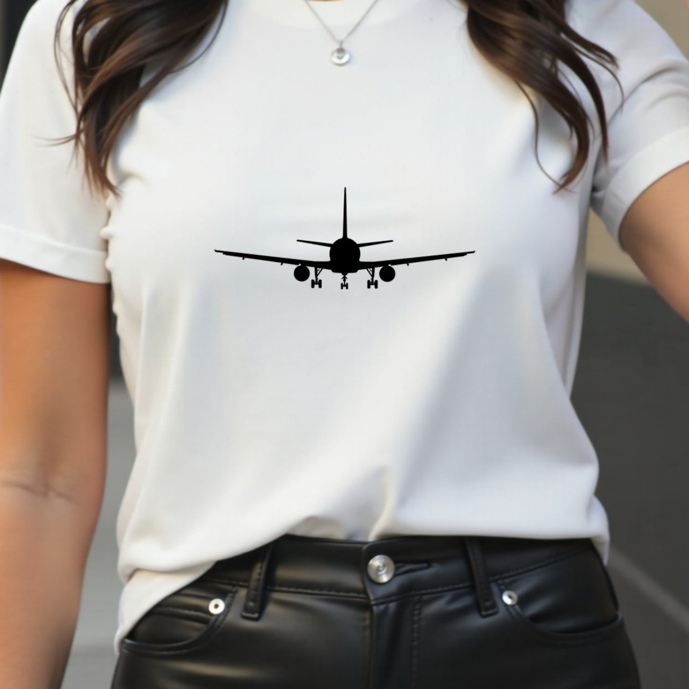 TEMU Airplane/airplane/planes Print T-shirt - Soft Breathable Quick-dry Short Sleeve Round Neck Casual Summer Outdoor Wear, All- Comfortable Tee