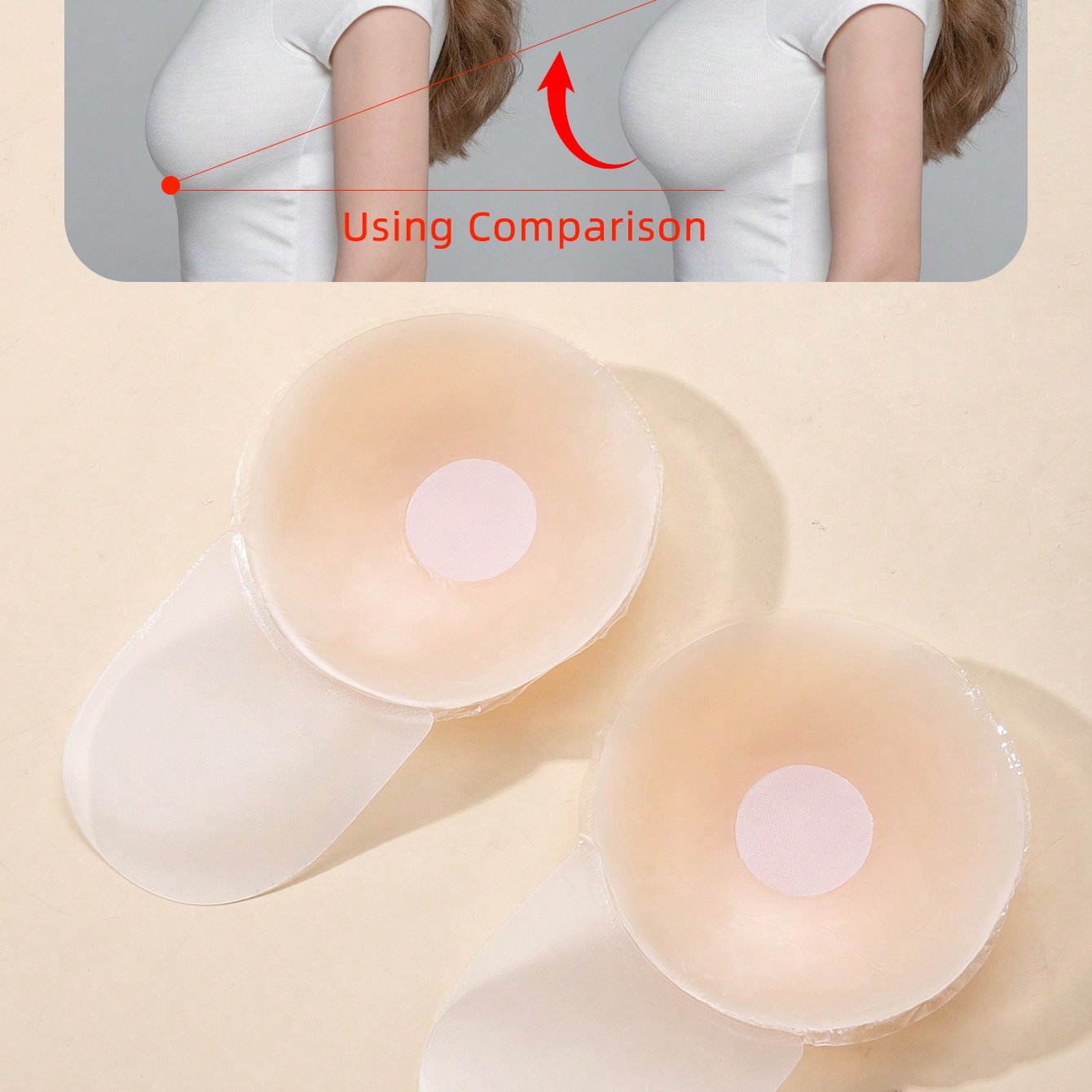 Reusable Self-adhesive Silicone Breast Pasties, Invisible Anti-slip Push-up Pads For Wedding Dresses, Evening Gowns, And Daily Wear