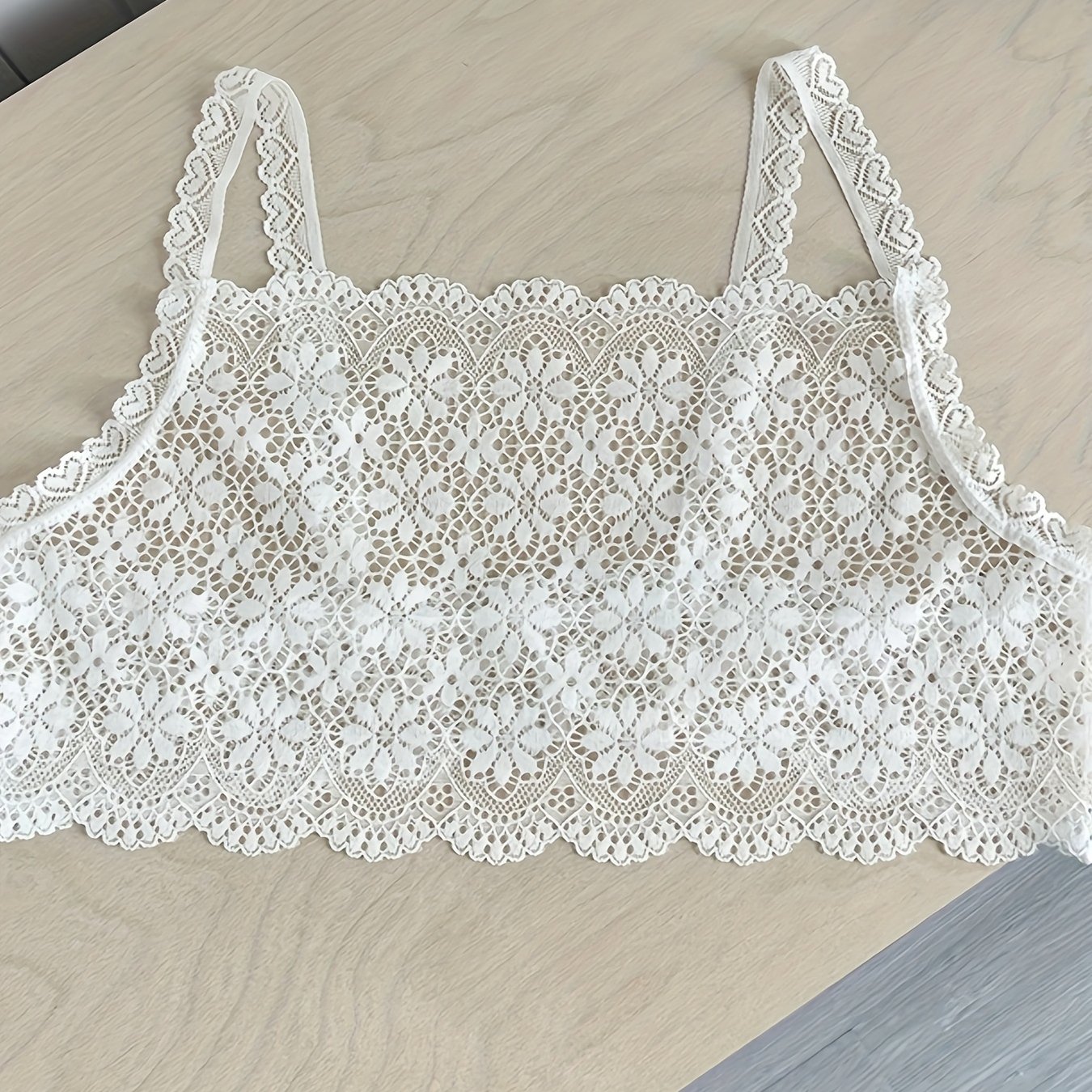 TEMU New Lace Back Covering Vest Style, Reversible For Front Or Back Use, Anti-see-through Camisole Inner Layer, Women's Chest-wrapping Bra