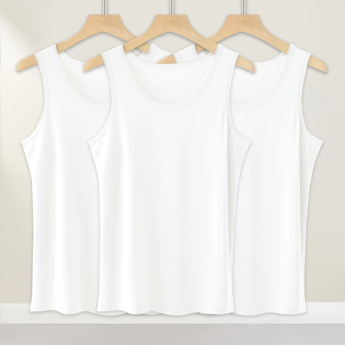 E-shop 3er-Pack Damen Tank Top ohne Ärmel – Schwarz/Weiß, lässiger und stylischer europäischer und amerikanischer Stil, bequemes Rundhals-Top, geeignet