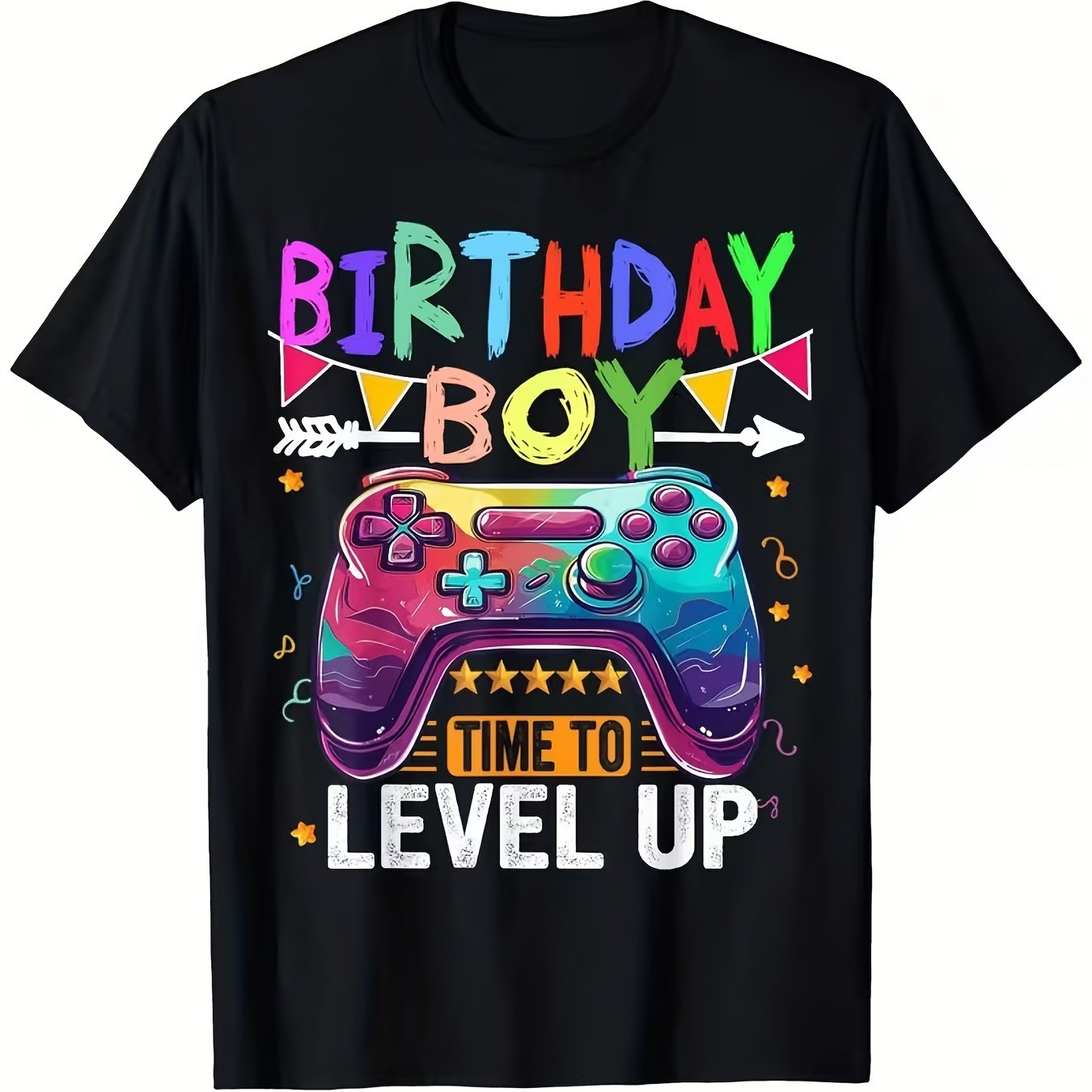 TEMU Boy Birthday Boy Time Upgrade Video Game Birthday Gamer Boy T-shirt
