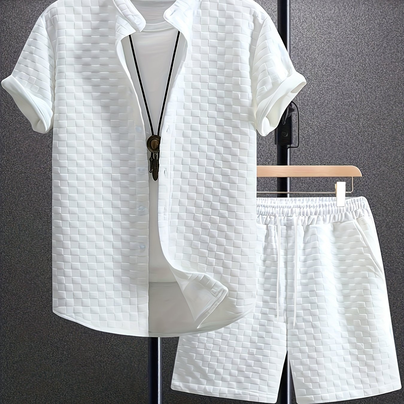 Unlock Look! A Short-sleeve Shirt With Shorts, A Fashion Enthusiasts