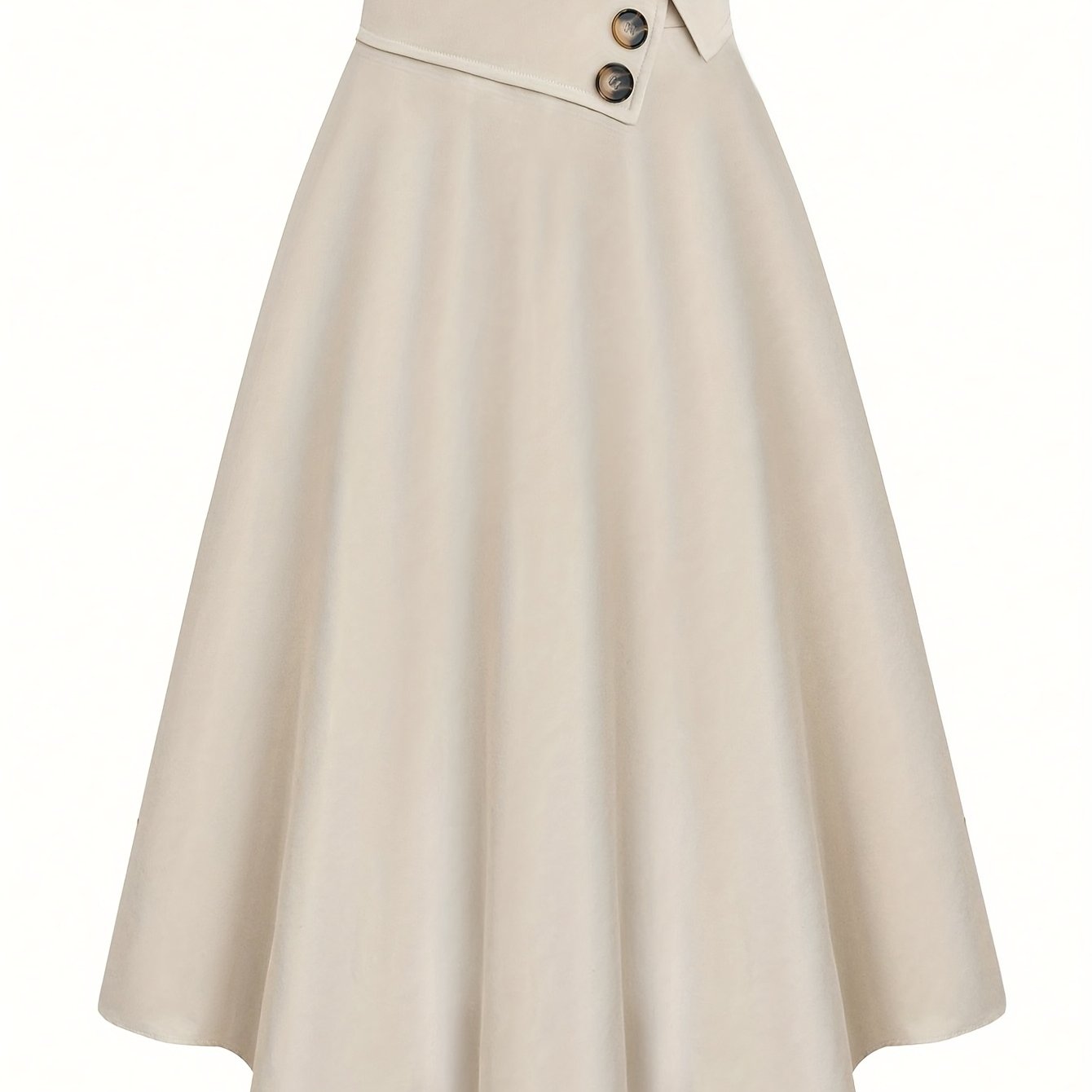 TEMU New Stylish And Elegant Long Skirt For Women With Overlapping Cross Buttons