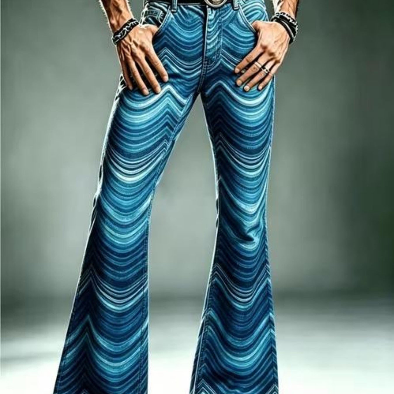Image of 2026 Men's Slightly Flared Casual Pants, Beltless, Casual And Stylish Long Trousers, Vintage Casual With And Two-, Ideal For Outdoor Casual Business, Great Gift , Autumn Men's Clothing