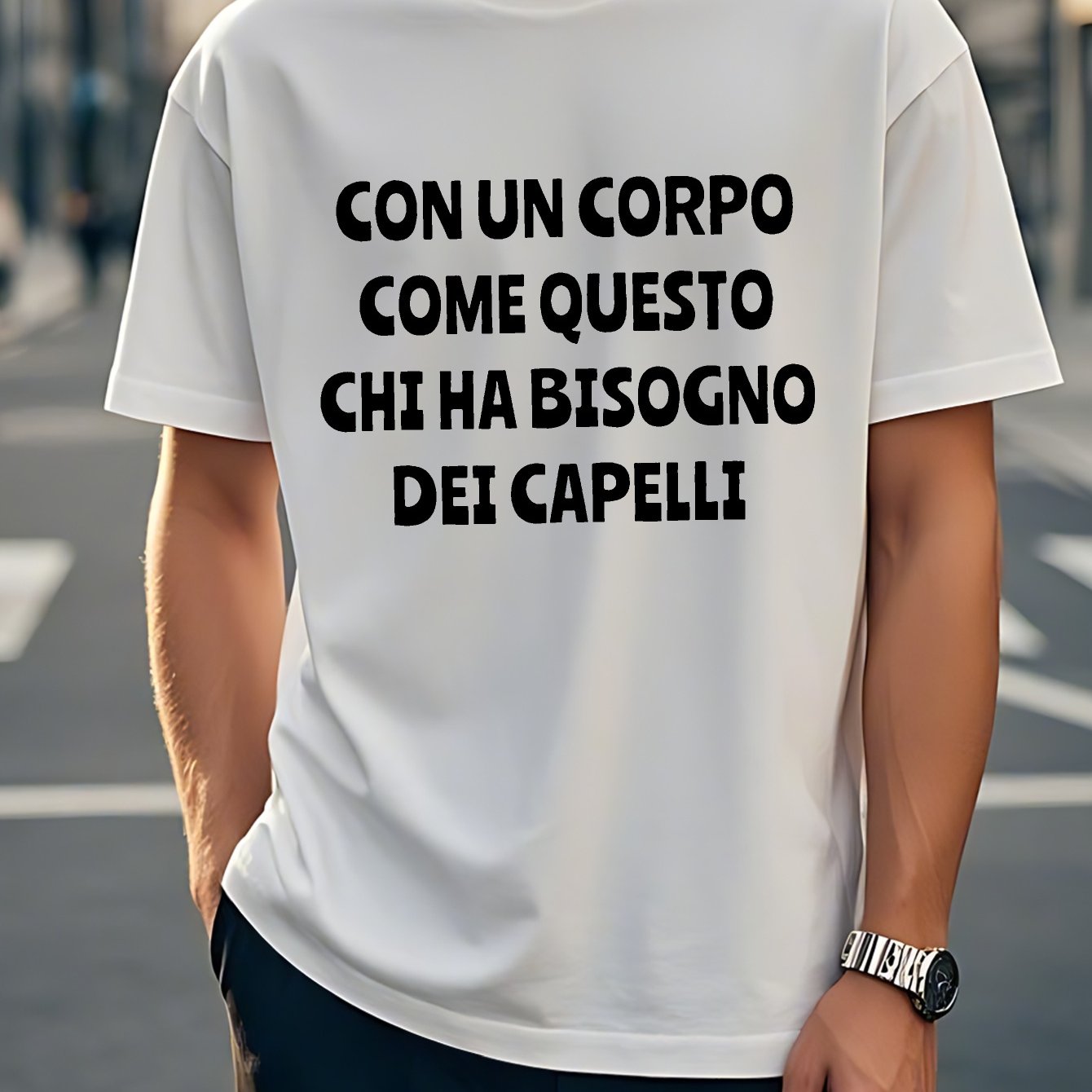 TEMU Maglietta a maniche corte da in stile casual con motivo geometrico, , poliestere, elasticit�, vestibilit� regolare, , tessuto a maglia, 150 g/m簡