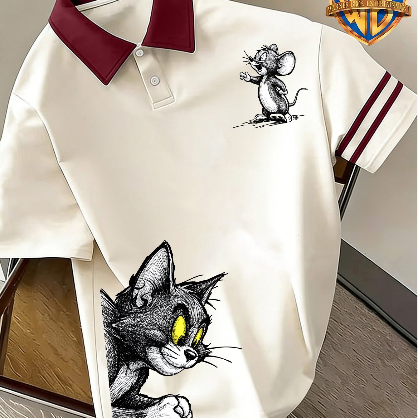 TEMU Officially Authorized, Featuring Interactive Classic Character . Loose Fit Men's Japanese Short-sleeve Shirt, Ideal For Summer. Comfortable And