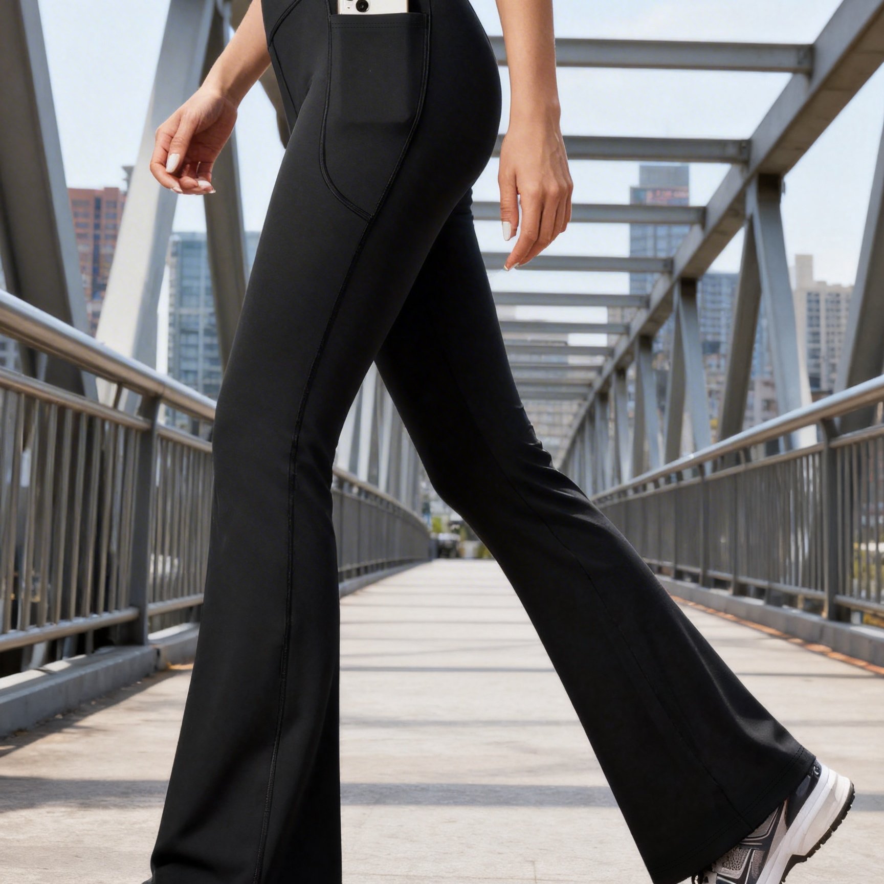 TEMU A Women's High-waisted, High-elastic Yoga Pants With Large Pockets, A Long-leg Artifact, Suitable For Fitness, Commuting, And Two-wear Fitness