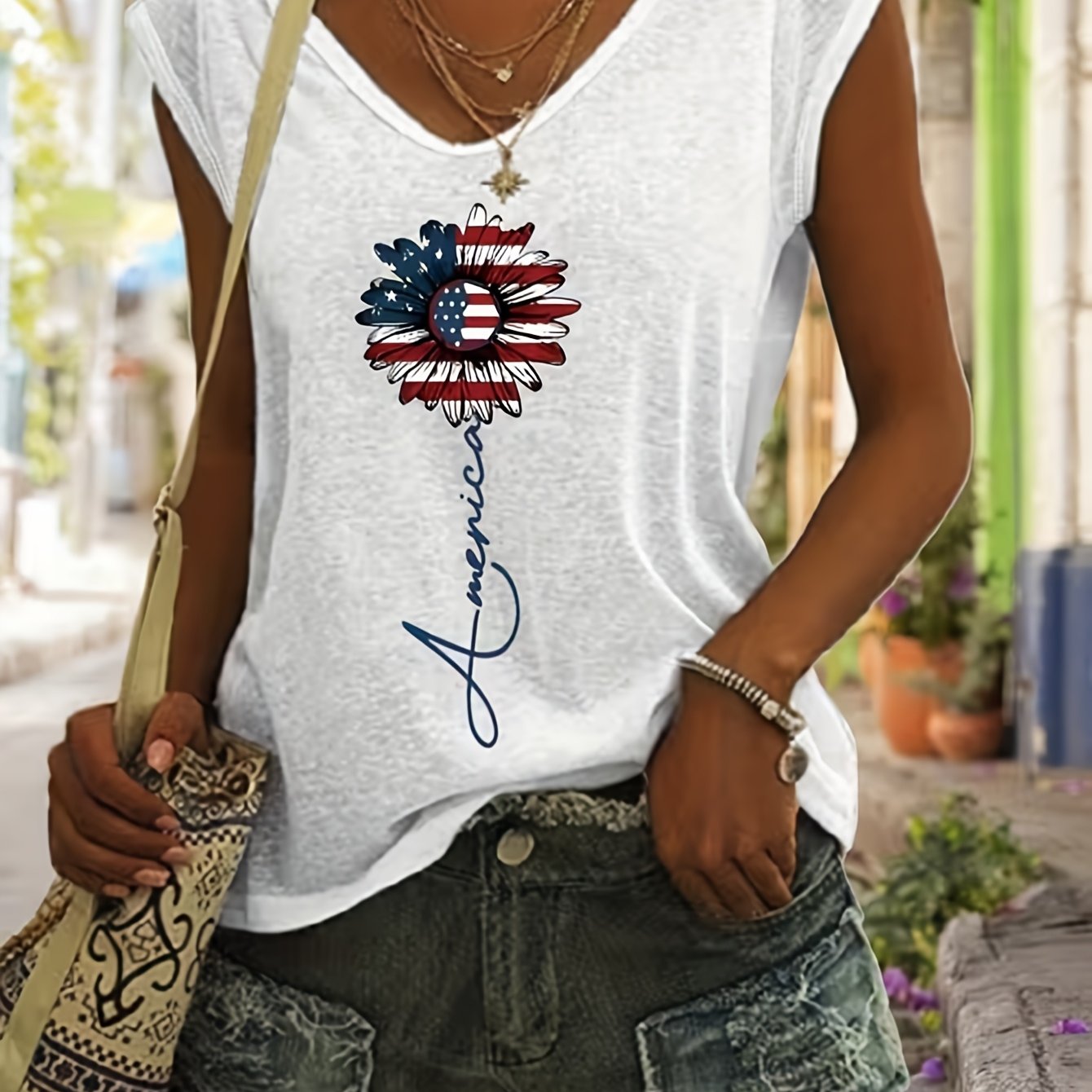 TEMU This Trendy Sleeveless Tank Top For Women Showcases Vibrant Spring And Summer Patterns, Providing A Loose Fit That's Great For Daily Use. Made