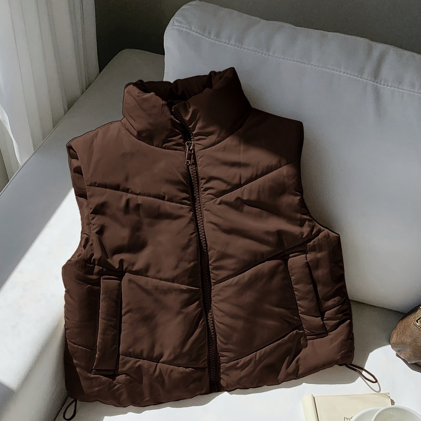 TEMU Women's Casual Vest, Winter Coat, Zippered Autumn/winter Vest Jacket