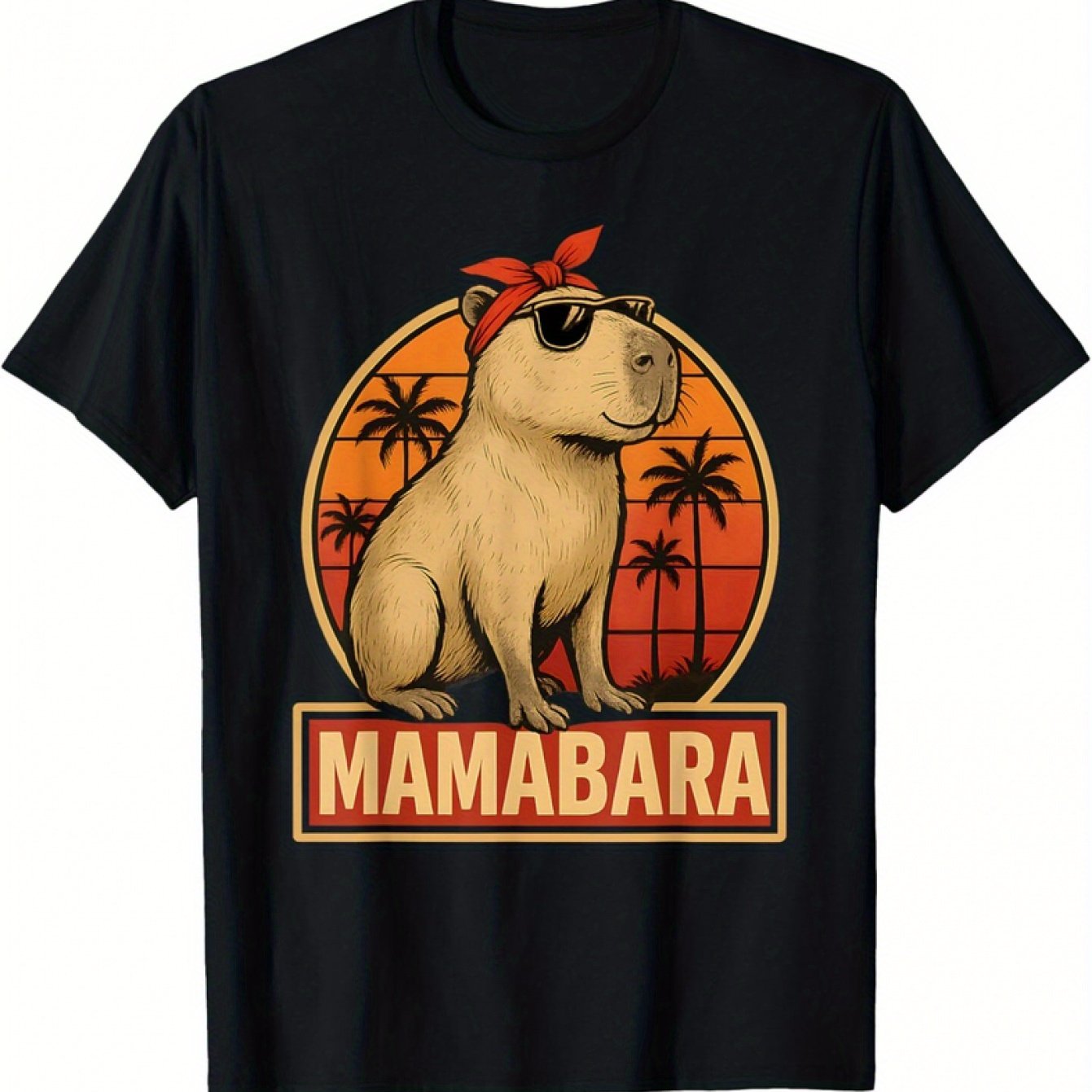 Mamabara Funny Capybara Vintage Day Capybara Mom T-shirt