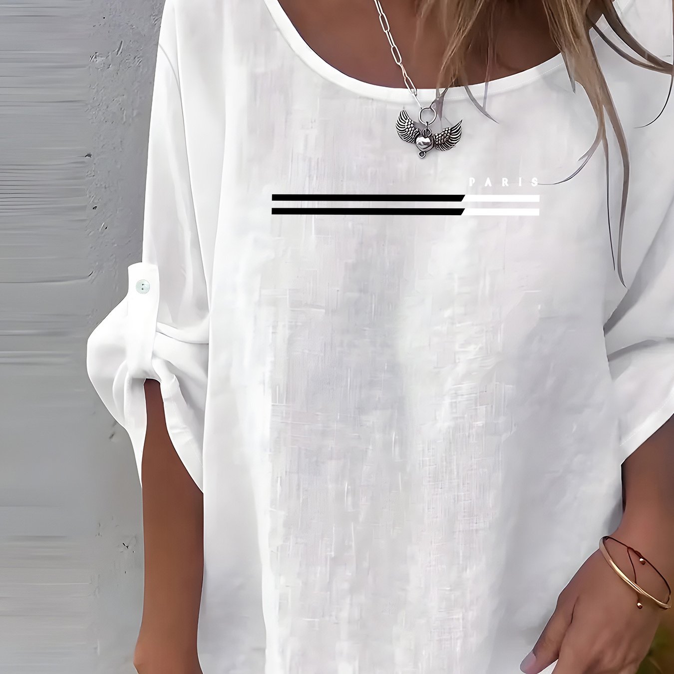 TEMU Western Style Easy Creative Printed Casual Round Neck Long Sleeve Shirt, 1pc Women's Shirt, Elegant Party Wear, Women's Shirt, Spring Summer