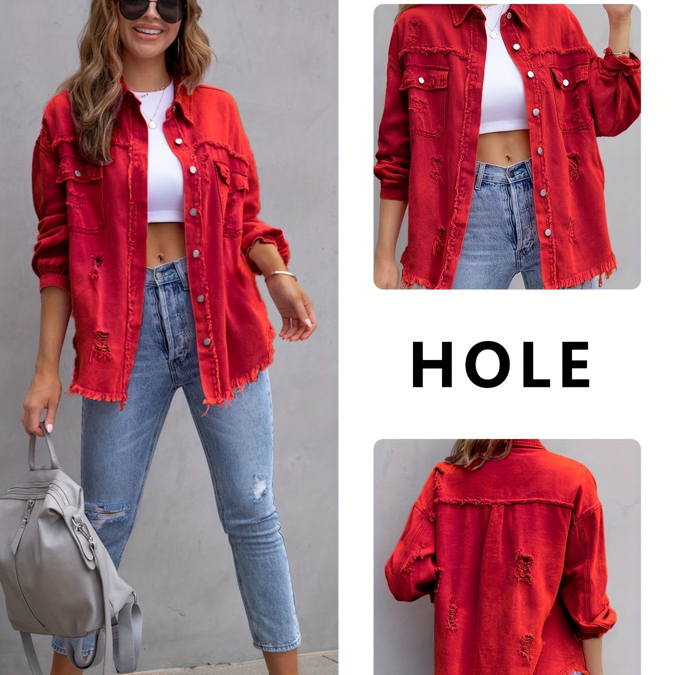 Premium Dopamine, Loose Fit, Fashion Shirt, Women's Jacket, New Arrival, Top, Midi Length, Denim, Blouse, Cardigan