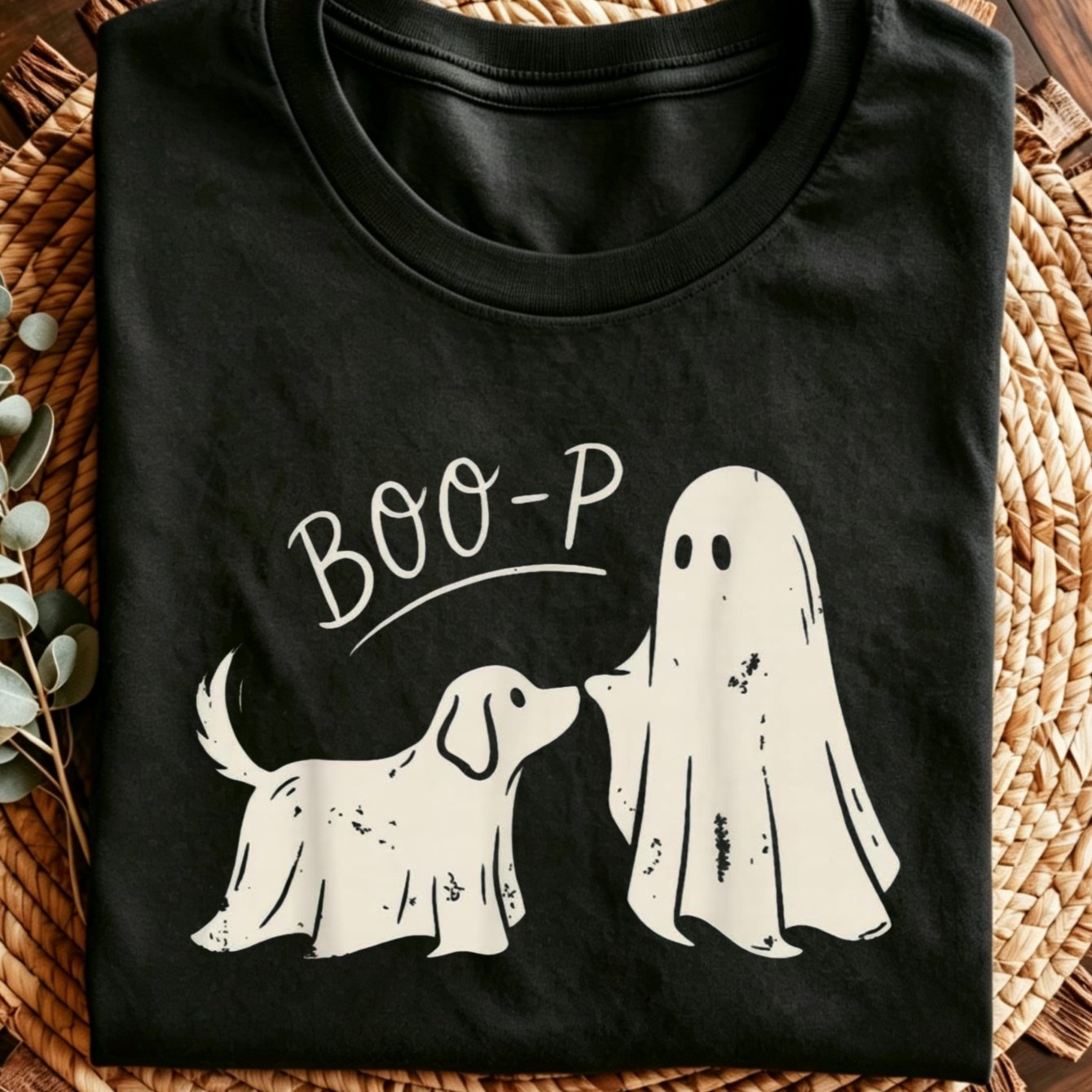 TEMU Boo-P Chien Nez Costume d'Halloween Amoureux des Animaux T-Shirt