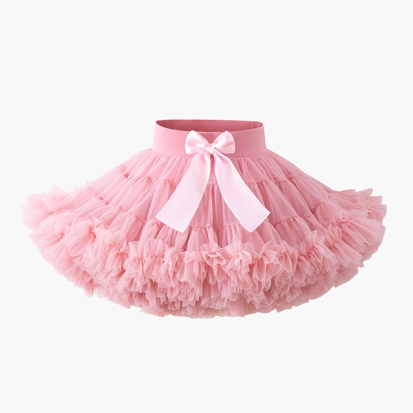 Image of 1pc Baroque Fashion Girls' Short Skirt Puff Skirt All-match Princess Bow Tutu Skirt Party Gift