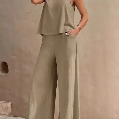 summer new womens casual two piece set of clothes europe and the united states trends all match loose head round neck leisure suit