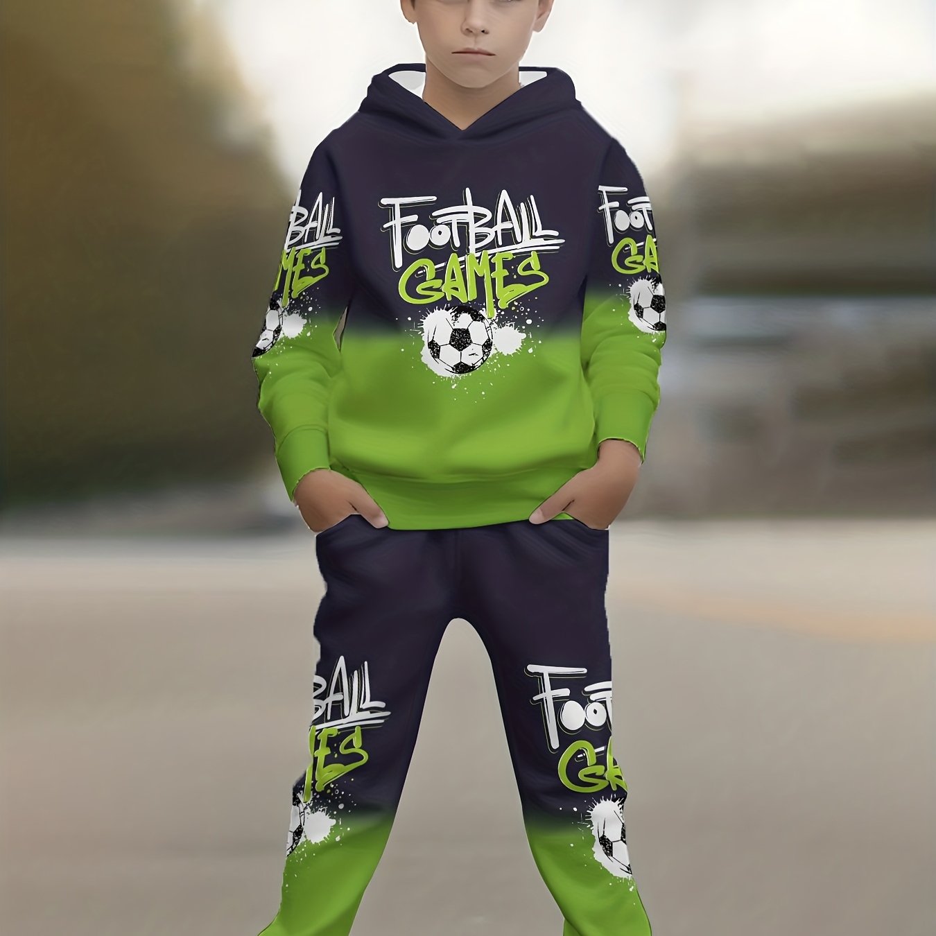 Boys' Two-piece Casual Long Pants Set With Cool Cartoon Print Design, Fashionable 3d Printed Casual Pullover, Long-sleeved Sport Shirt For Spring And Autumn, Boys' Outdoor Hoodie Set, For Outdoor