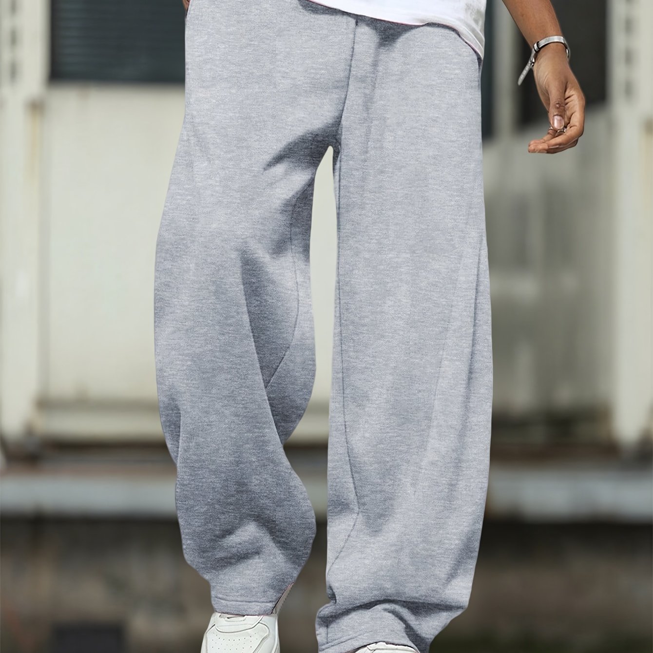 1-pack Boys' And Teenagers' Stylish, Versatile, Comfortable, Simple, Straight-leg Commuting, Daily, Outdoor, Preppy Style -lined Trousers, Perfect For Outdoor