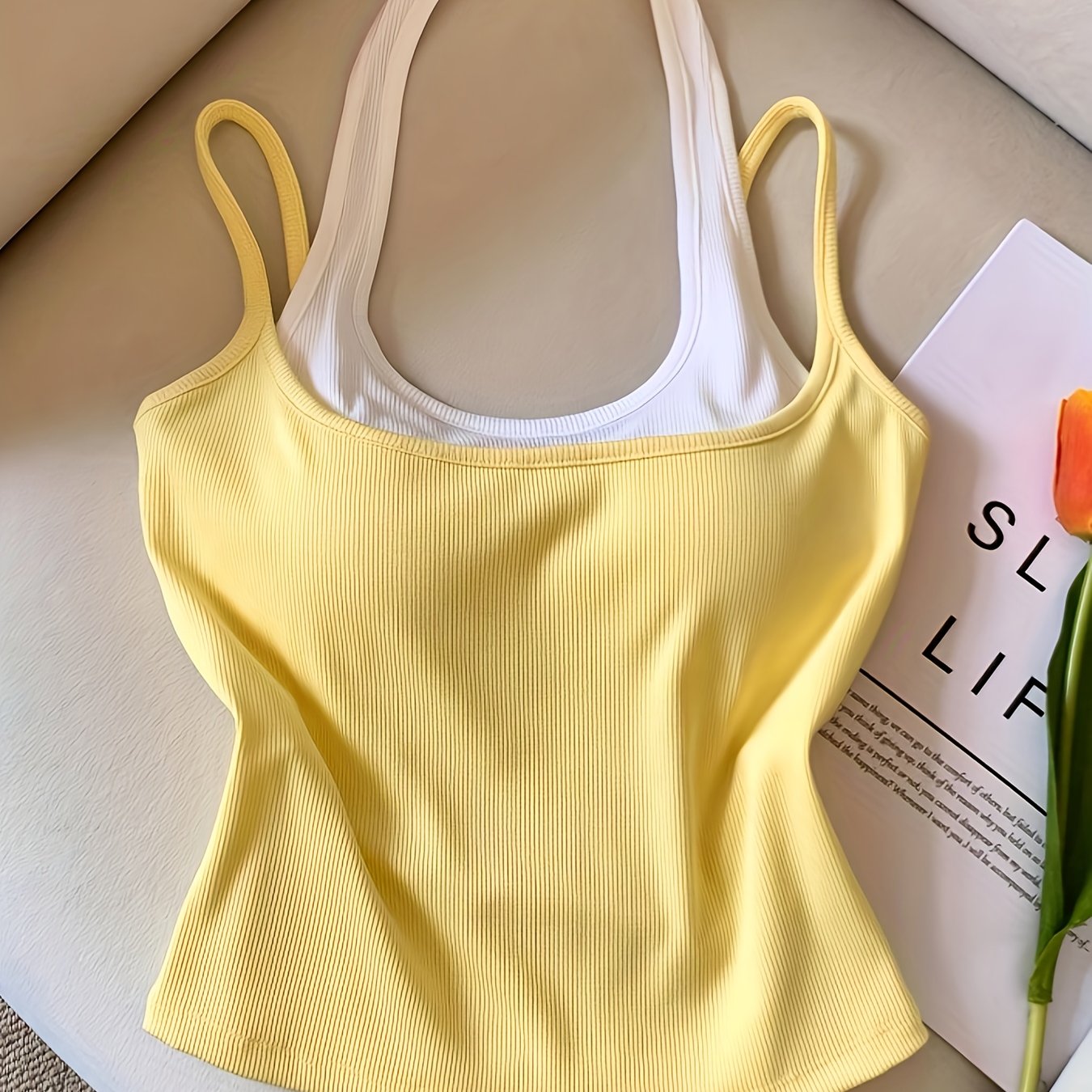 Women's Color-block Fashion Slim-fit Halter Top