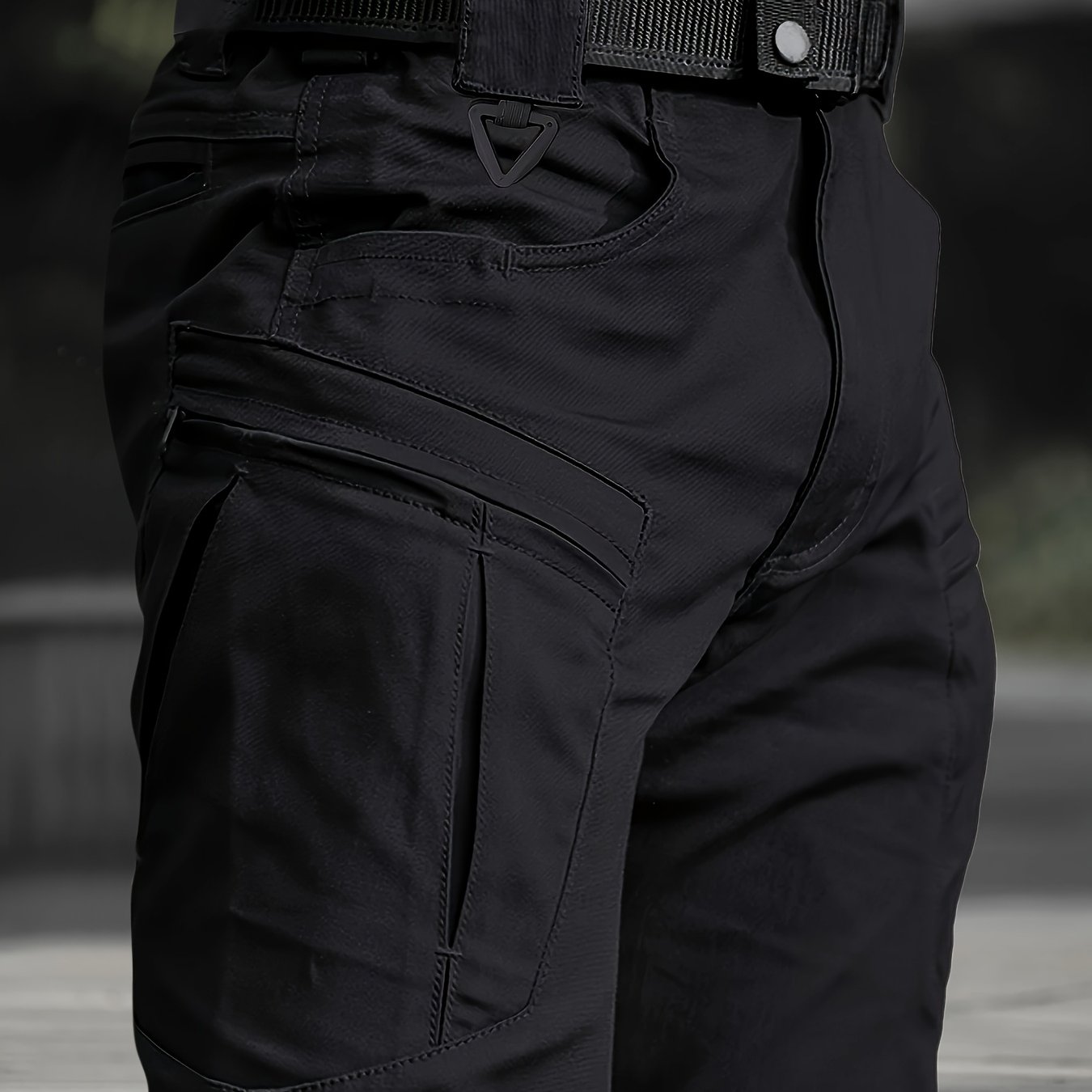 E-shop Herren Cargo Hose mit geradem Bein, Outdoor-Hose mit mehreren , Uni-Farben Design, verstellbarer Bund, abriebfestes, strapazierfähiges Gewebe.